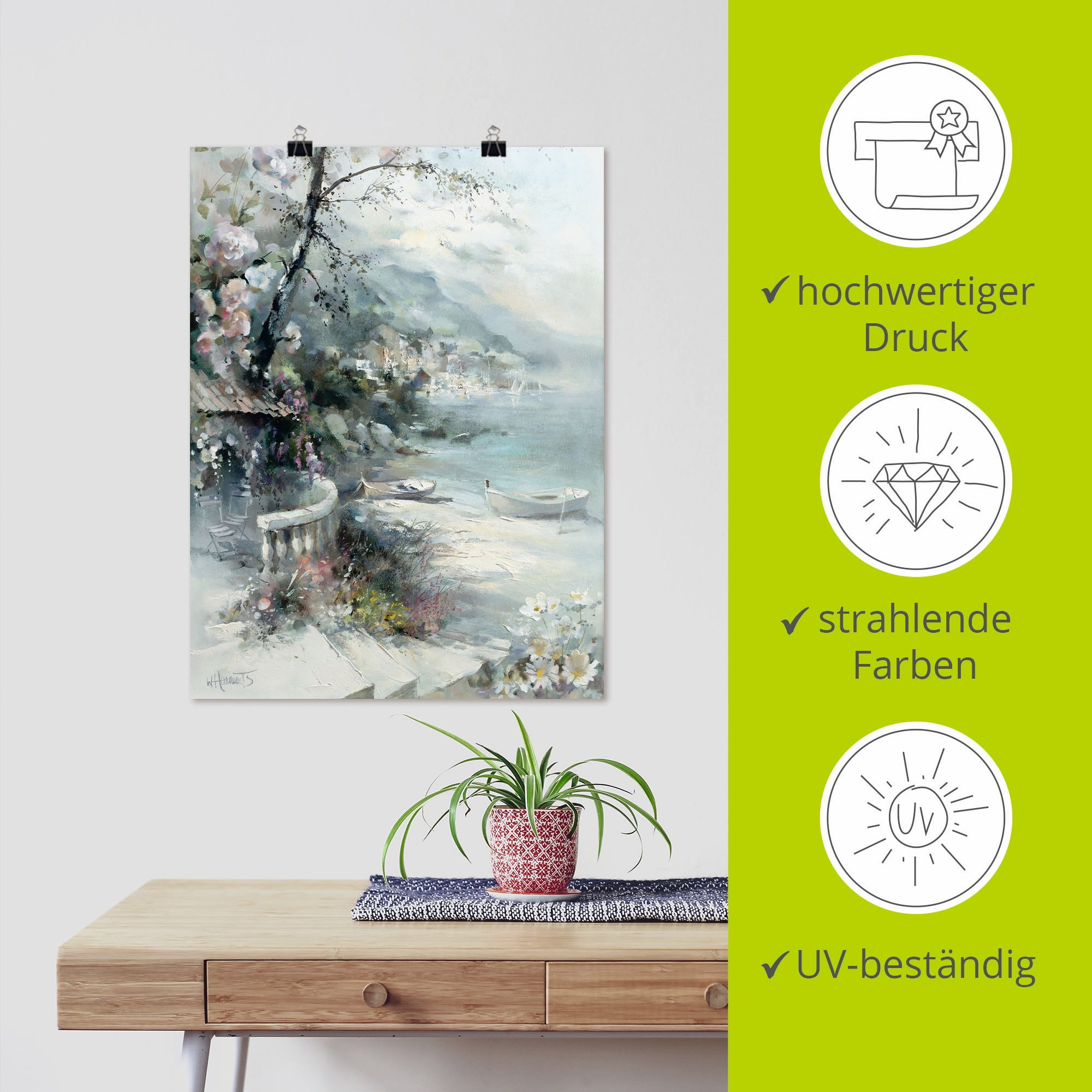 Artland Wandbild »Buchtseite I«, Küste, (1 St.), als Leinwandbild, Poster, Wandaufkleber in verschied. Größen