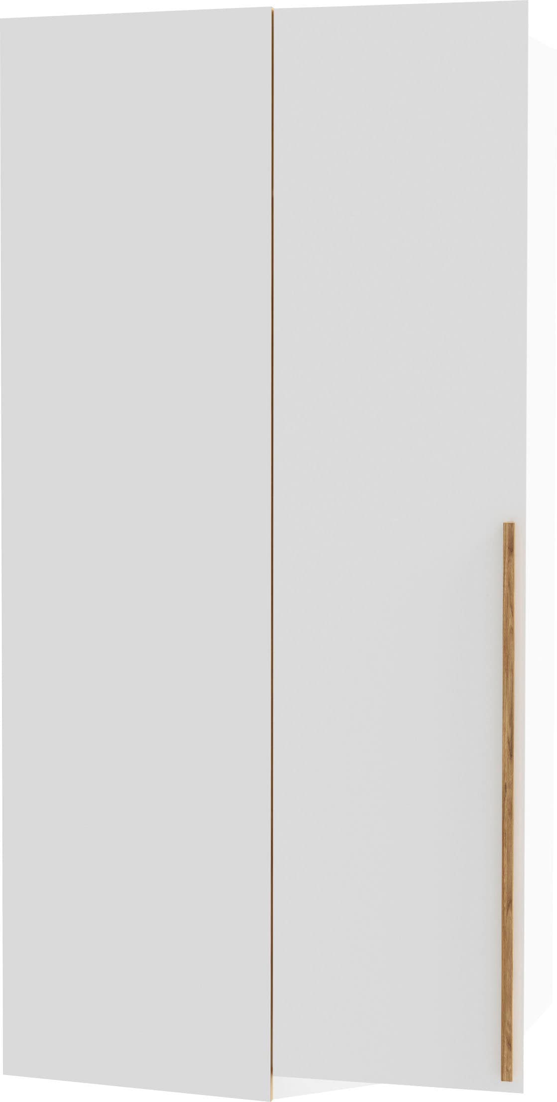FORTE Eckschrank »TOPSELLER! Kleiderschrank, 4 Einlegeböden, Kleiderstange aus Metall«, (Maße: B/H/T ca. 128/215/103cm), Türanschlag rechts/ links wechselbar, Stauraumwunder