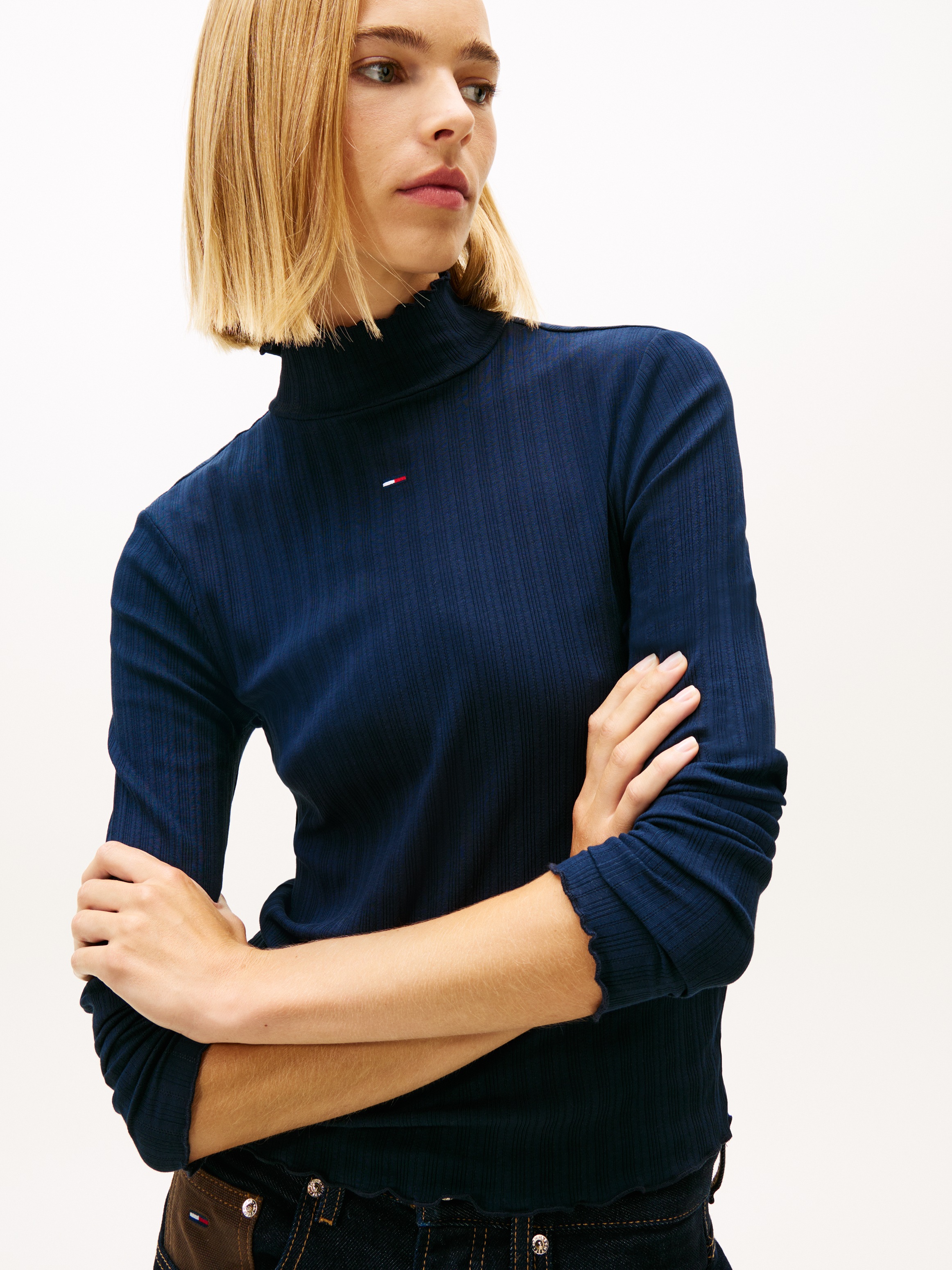 Tommy Jeans Langarmshirt "TJW SLIM RIB LETTUCE EDGE LS" Packung, 3 tlg. in günstig online kaufen