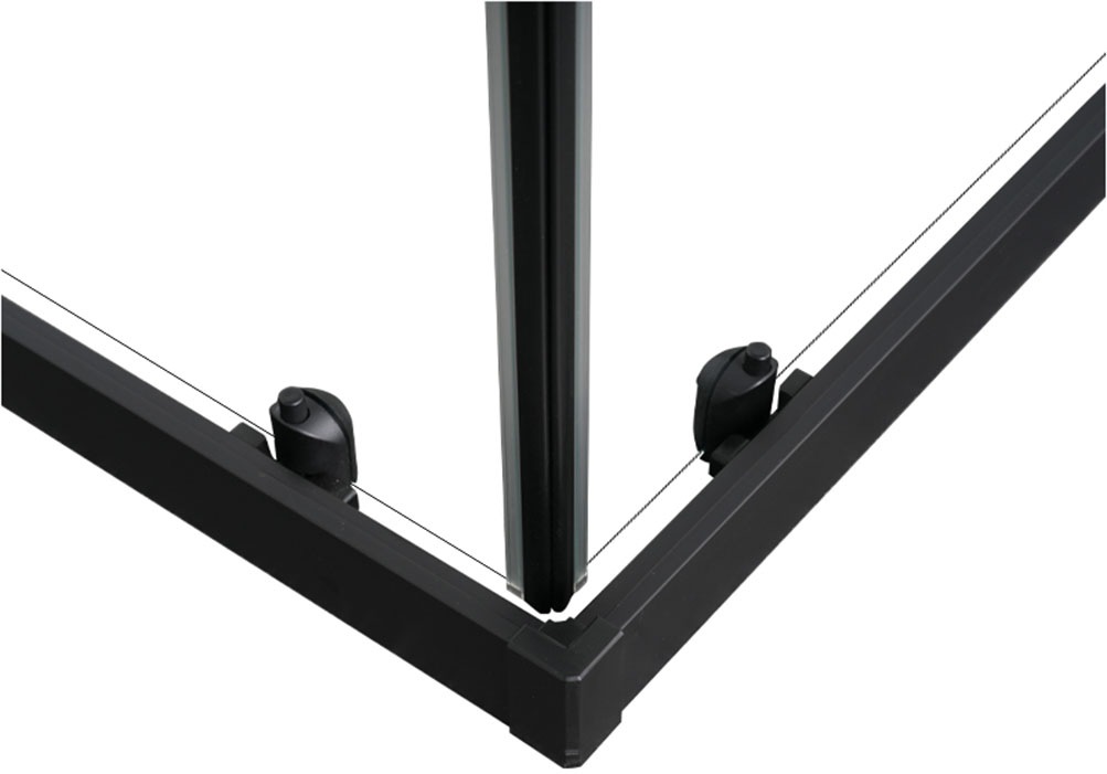 Thumbnail - welltime Eckdusche "New Summer Black" verbessertes Rollensystem, schwarzer Aluminiumrahmen