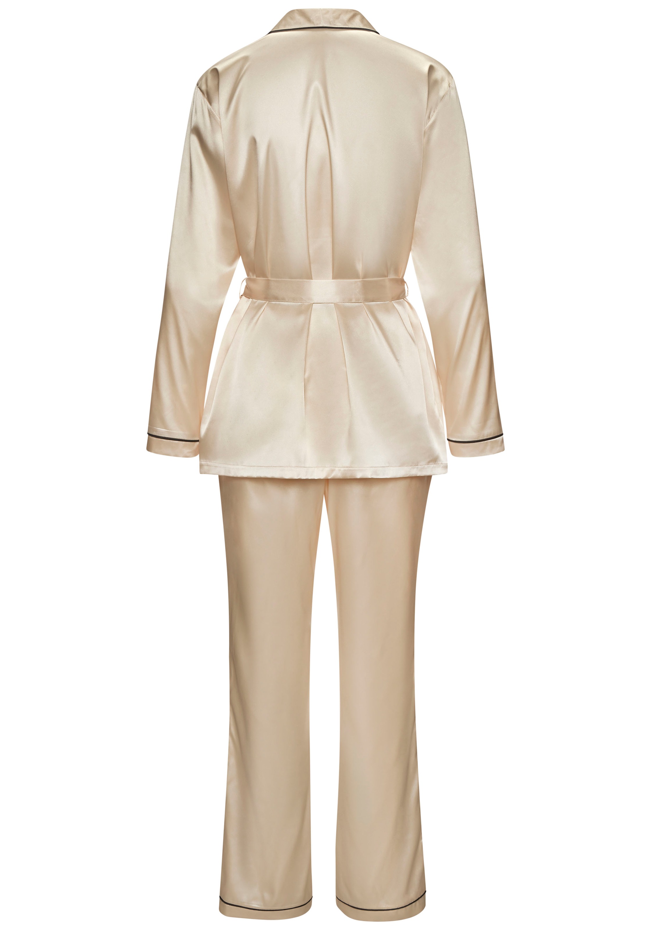 Bruno Banani Pyjama 1 Stück, 2 Stk. tlg., Satin mit Kontrastpaspel-Details günstig online kaufen