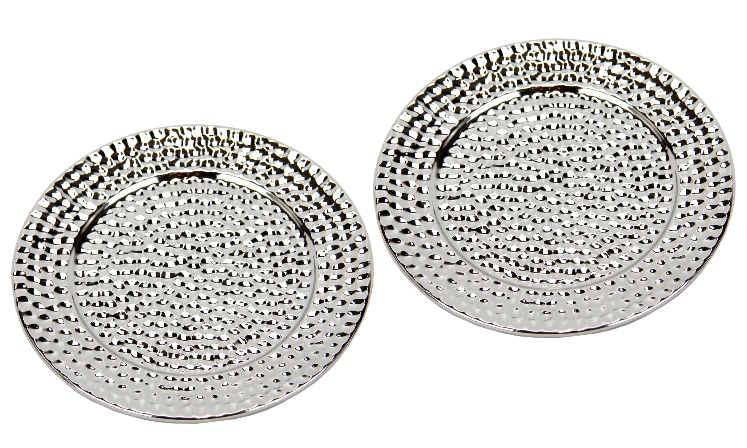 I.GE.A. Dekotablett "Keramik-Schale rund", (2 St.), 2er Set Dekoschale silb günstig online kaufen