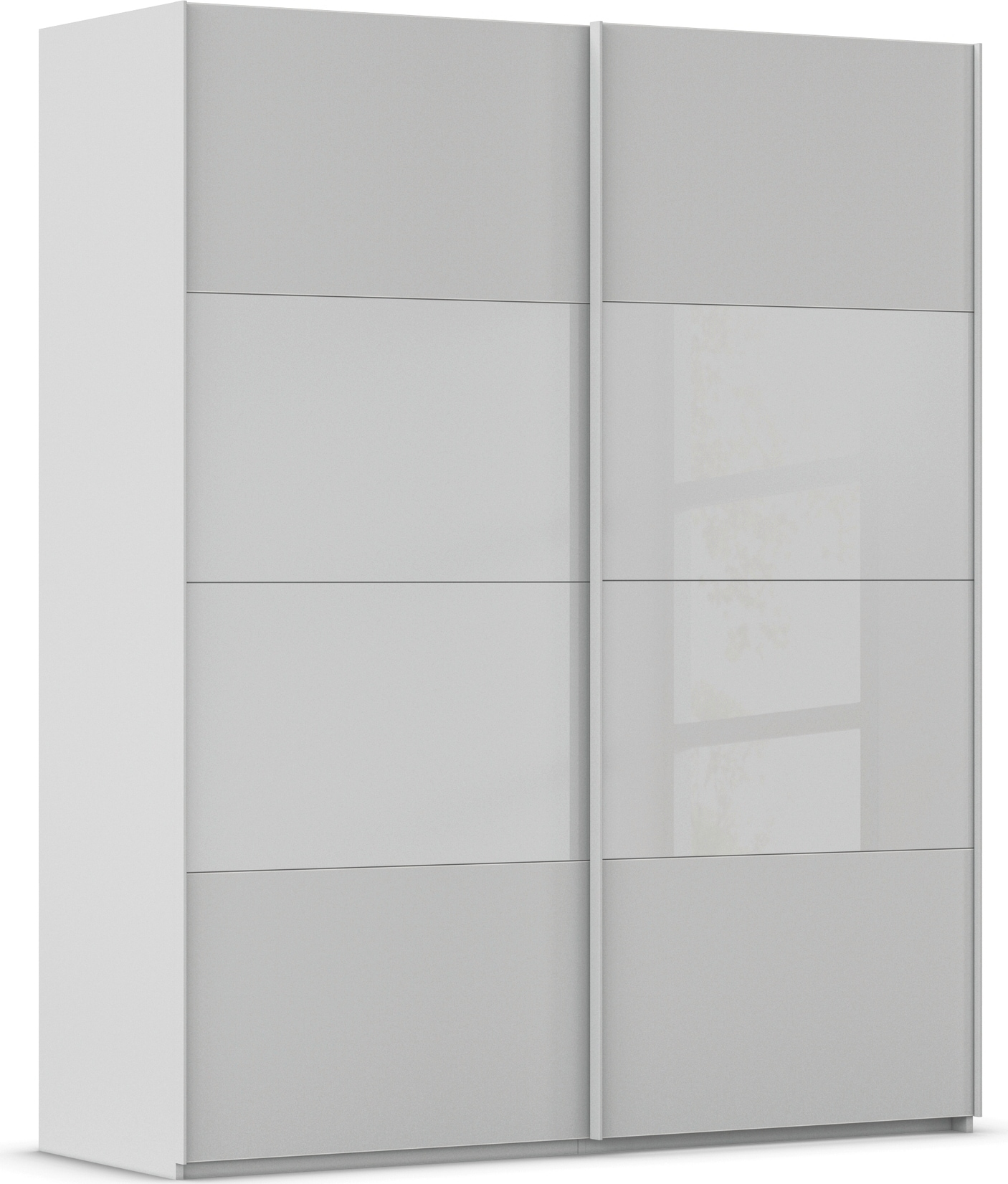 rauch Schwebetürenschrank "Kleiderschrank Schrank Garderobe Schlafzimmerschrank SCALE-FYRA" edle Türen viergeteilt Glas matt/glänzend viele Farben MADE IN GERMANY