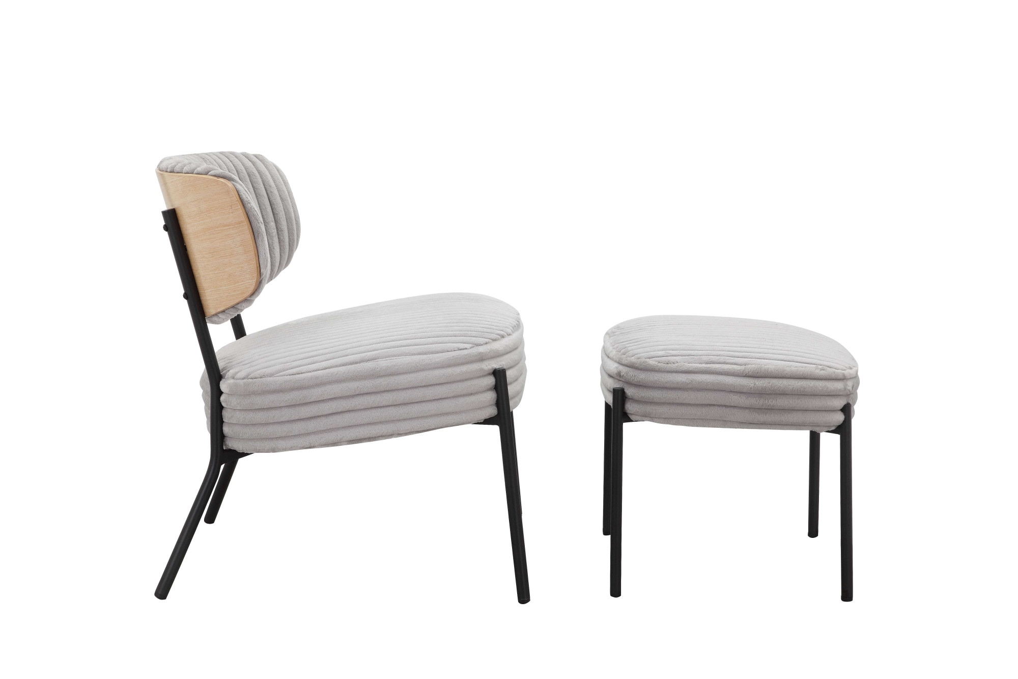 andas Loungesessel »Lovberg in Cord und Easycare-Bezug«, eleganter Sessel mit Hocker