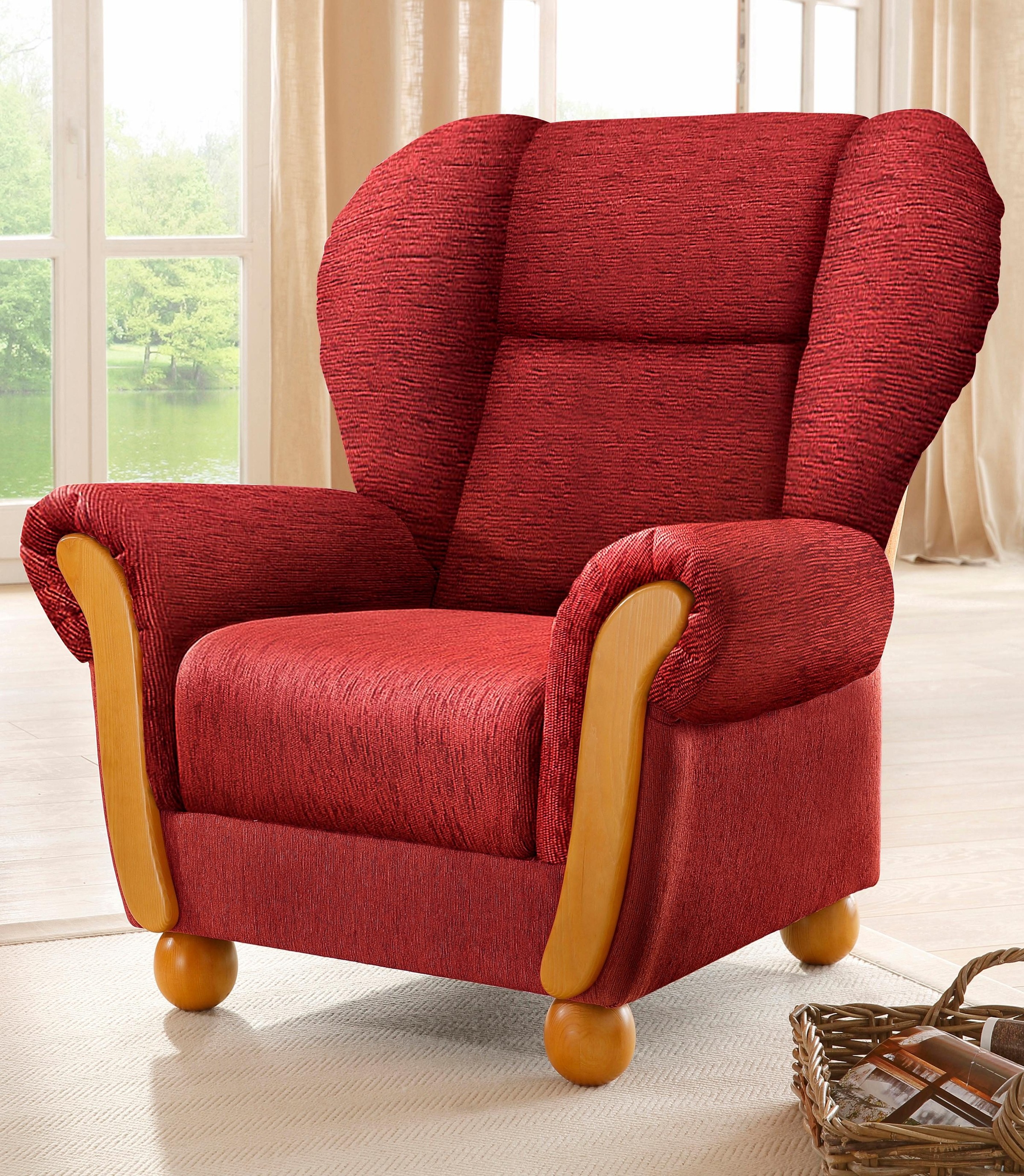 Home affaire Sessel "Milano, bequemer Ohrensessel im Landhaus-Stil", Hochle günstig online kaufen