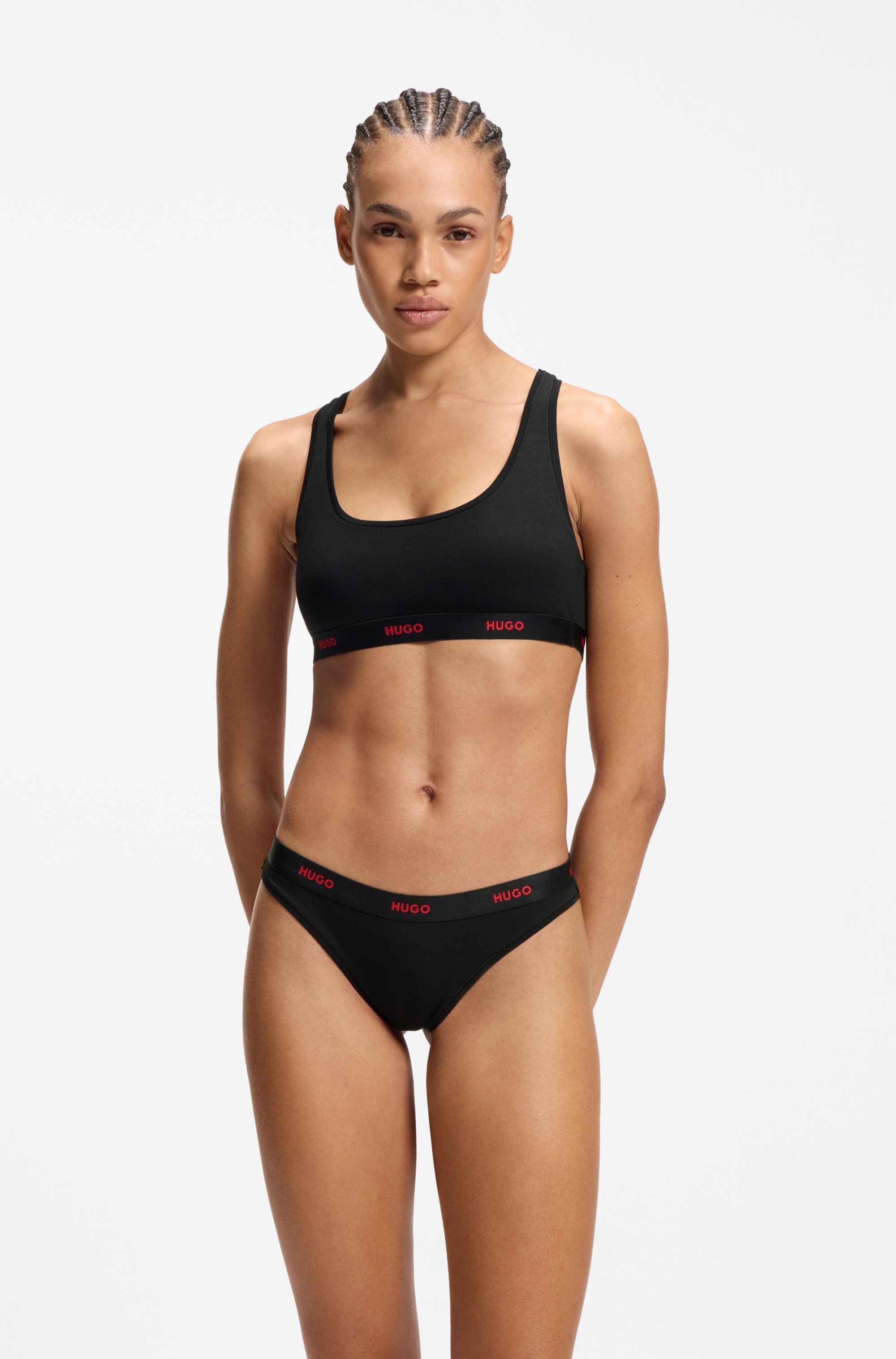 HUGO Underwear Bralette Ringerrücken, Unterbrustband mit Logoschriftzug