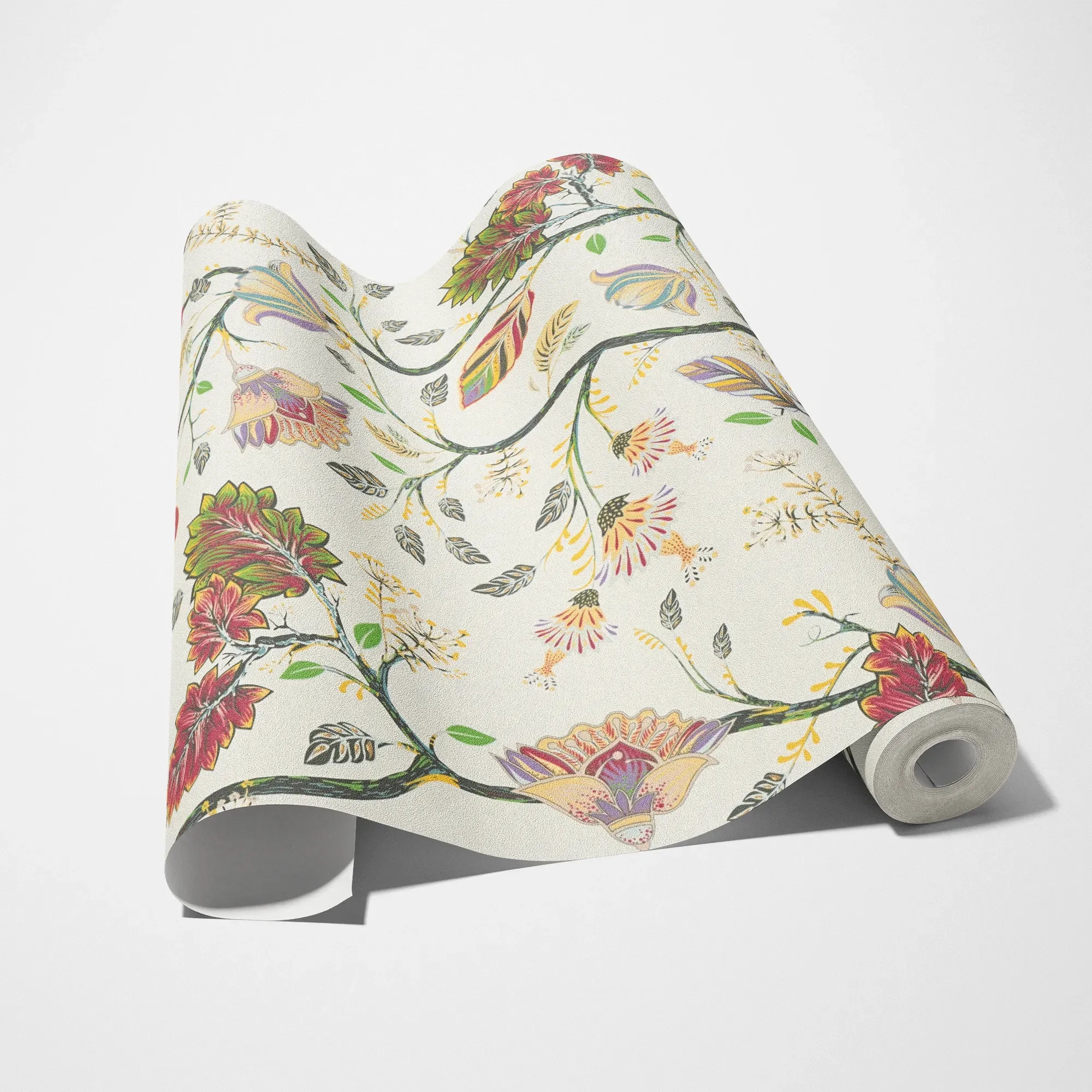 A.S. Création Vliestapete »Bunte Floral« geblümt leicht strukturiert Vliestapete floral Blumen Landhaus, Bunt und Creme