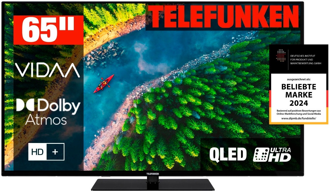 TELEFUNKEN QLED-Fernseher "D65Q850M8CWI", 65 ′′, schwarz, Fernseher