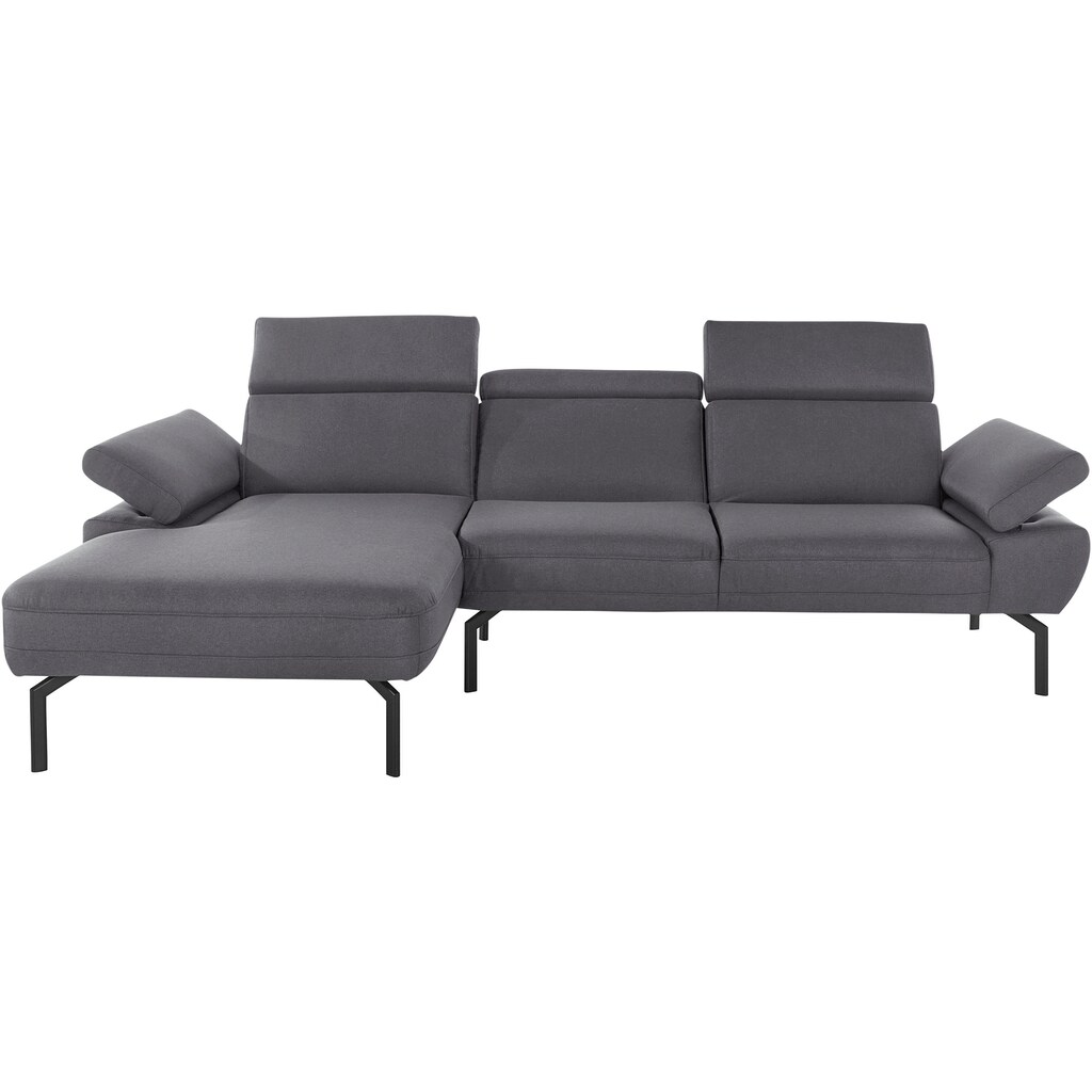 Places of Style Ecksofa »Trapino Luxus«, wahlweise mit Rückenverstellung, Luxus-Microfaser in Lederoptik