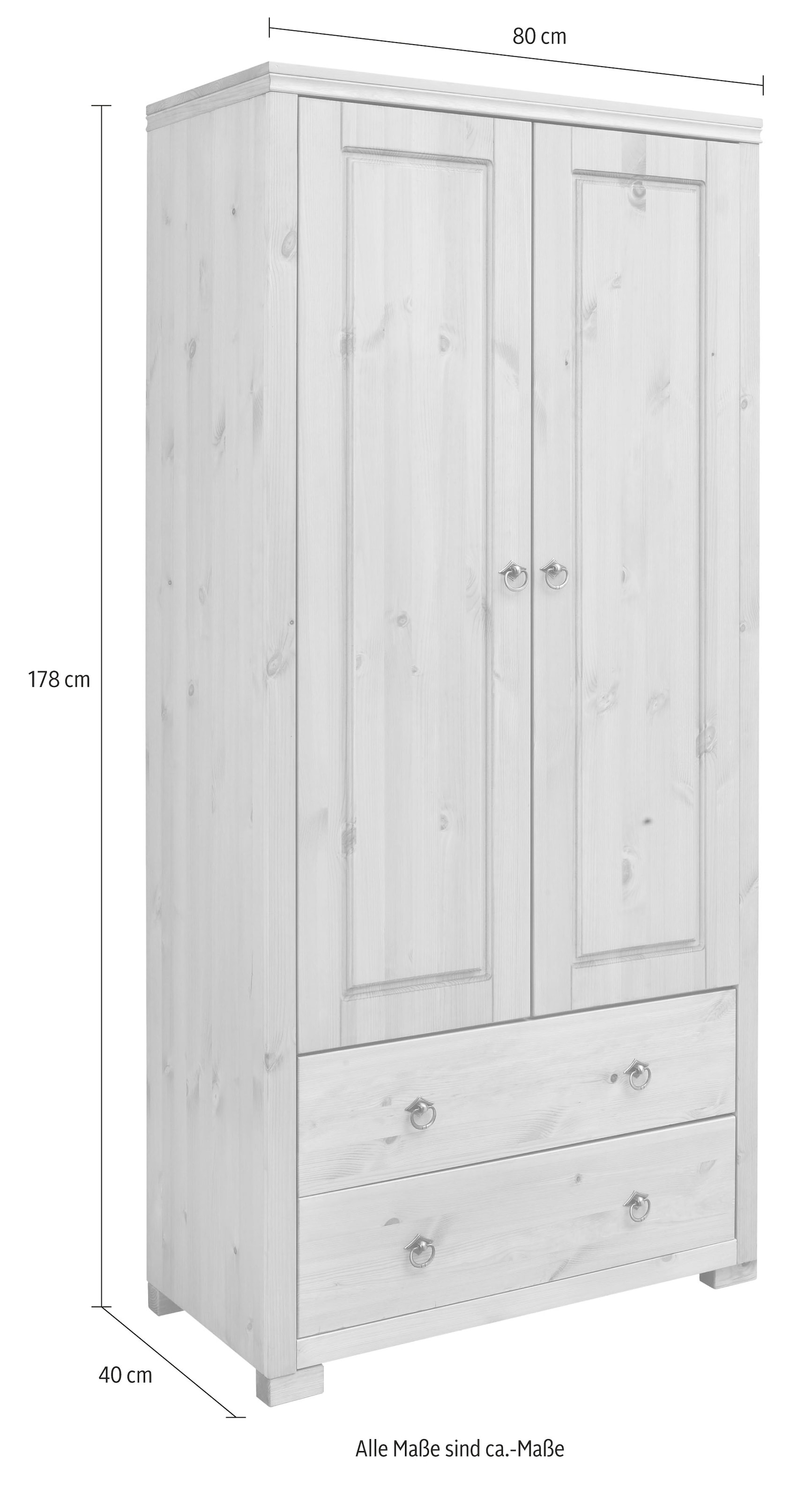 Home affaire Kleiderschrank »Gotland«, Höhe 178 cm, mit Holztüren | BAUR