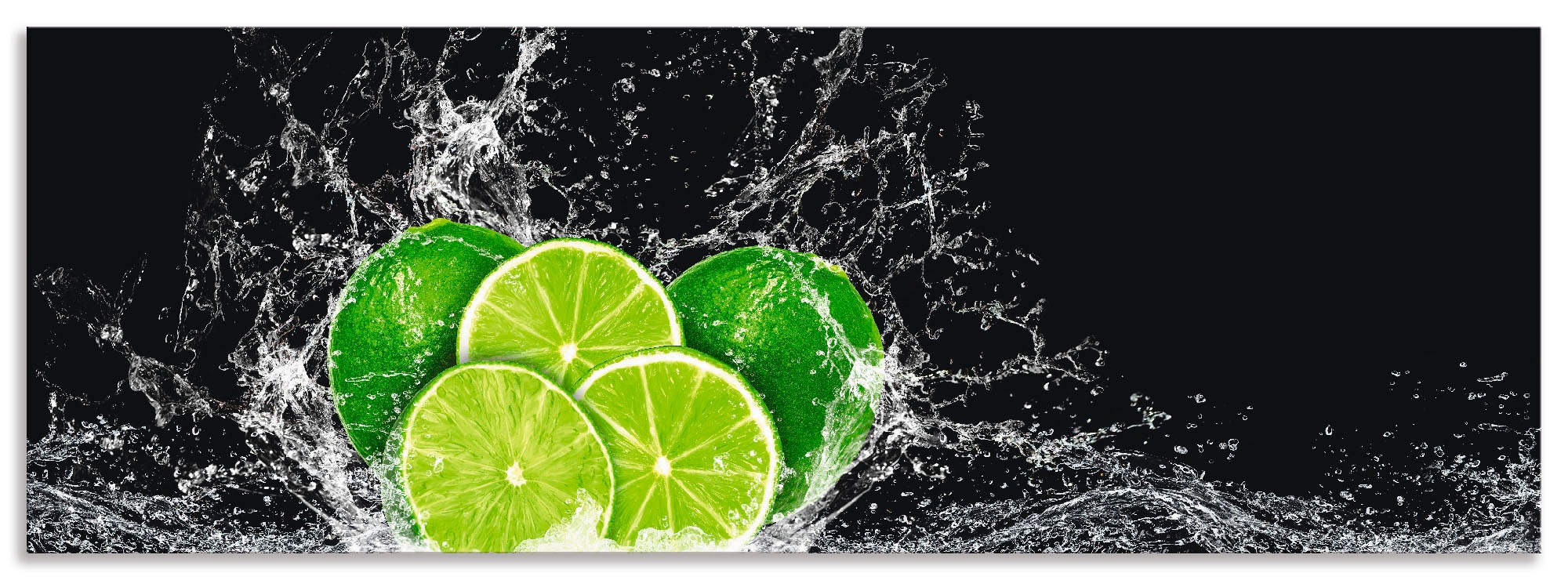 Artland Küchenrückwand »Limone mit Spritzwasser«, (1 tlg.), Alu Spritzschutz mit Klebeband, einfache Montage