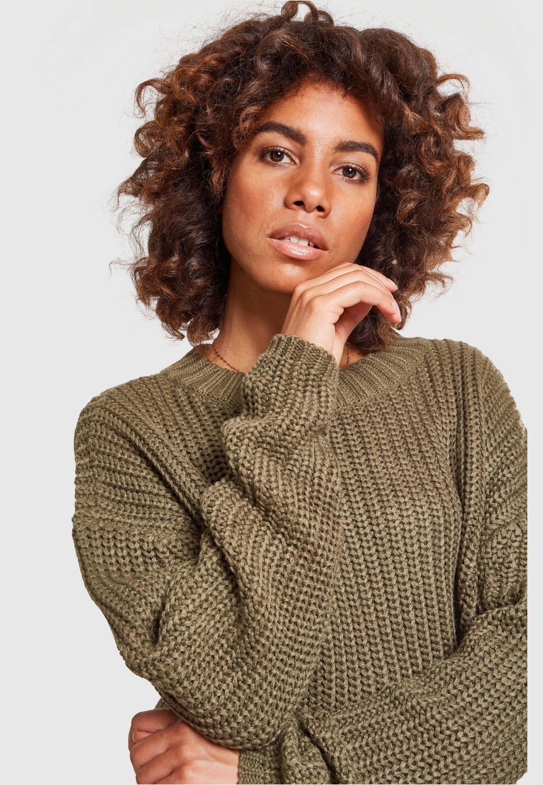 URBAN CLASSICS Rundhalspullover »Urban Classics Damen Ladies Wide Oversize Sweater«, (1 tlg.)