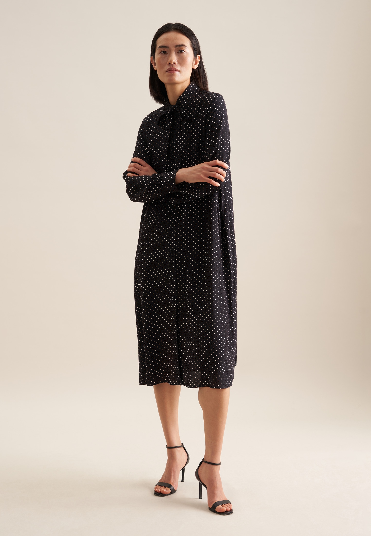 seidensticker Sommerkleid "Schwarze Rose" 1/1 Kragen Punkte günstig online kaufen