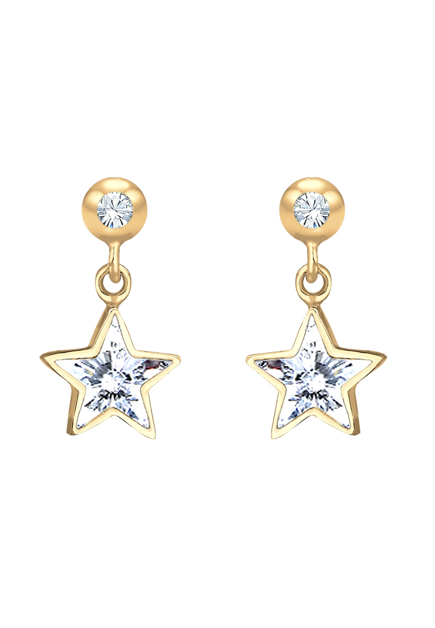 Elli Paar Ohrstecker »Kinder Stern 925 Silber vergoldet, mit Kristallen von Swarovski®«