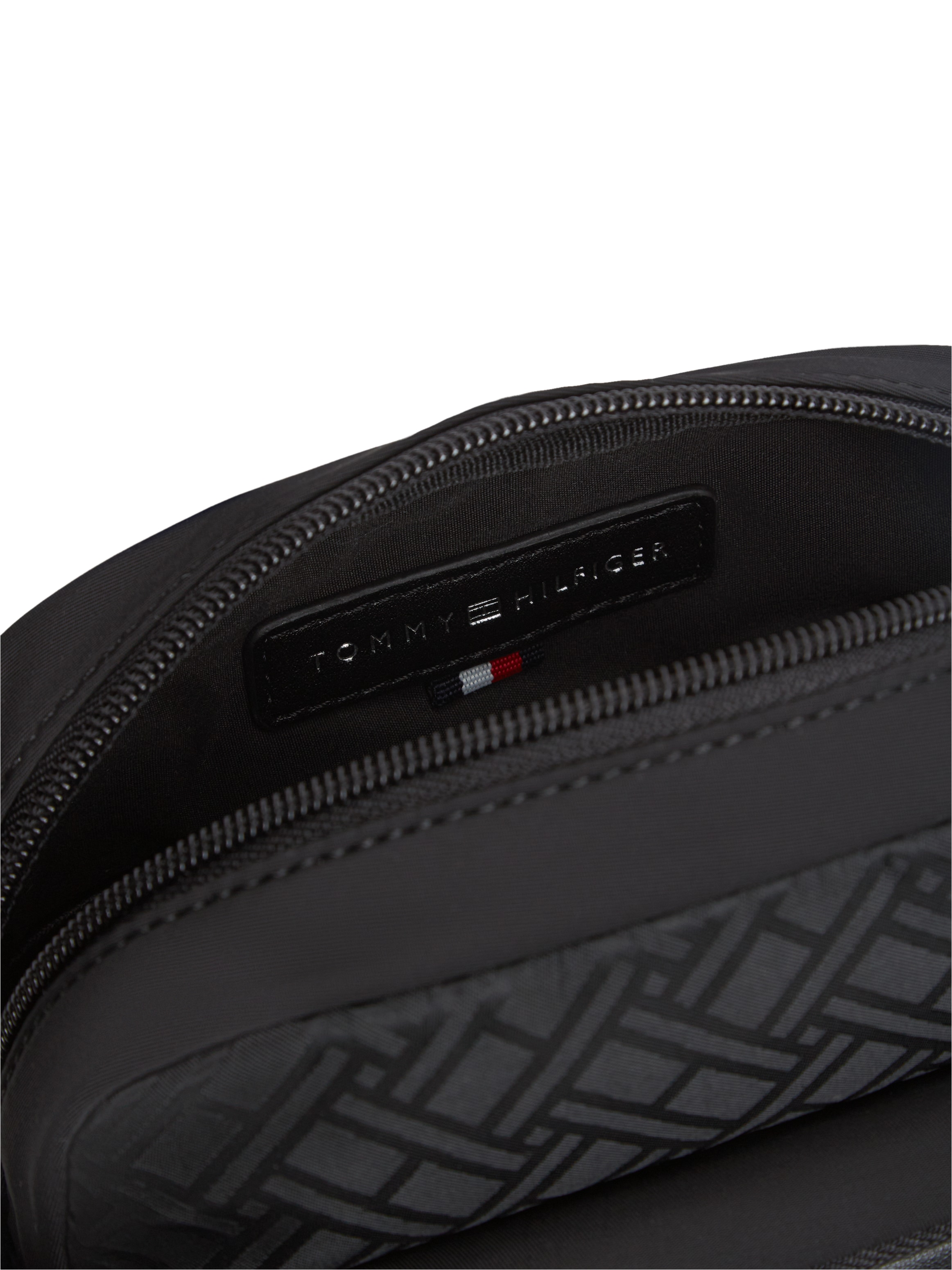 Tommy Hilfiger Umhängetasche »TH NYLON JAQUARD MINI REPORTER« Herren Schultertasche mit Logoschriftzug