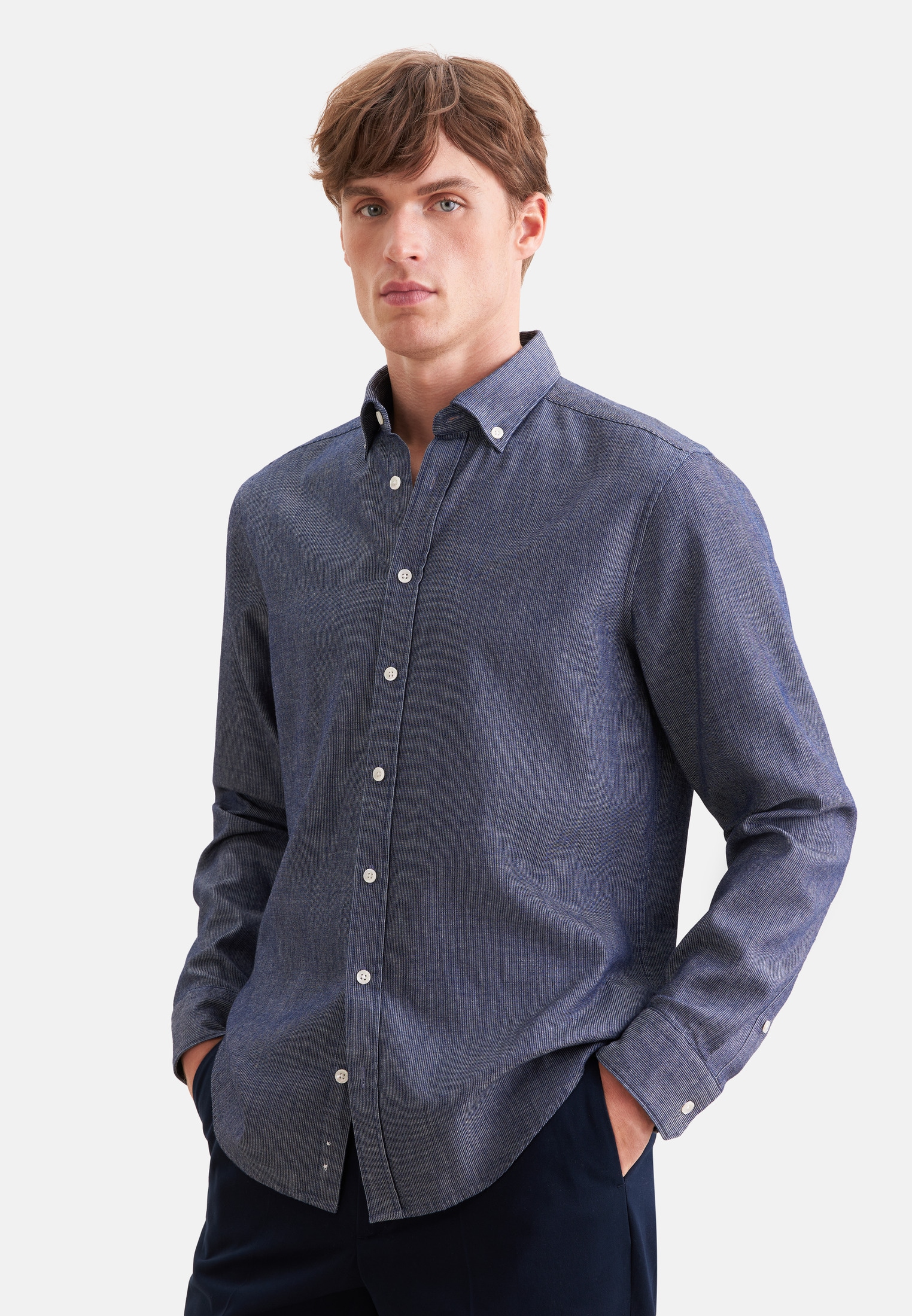seidensticker Regular 1/1 Button-Down-Kragen Gestreift