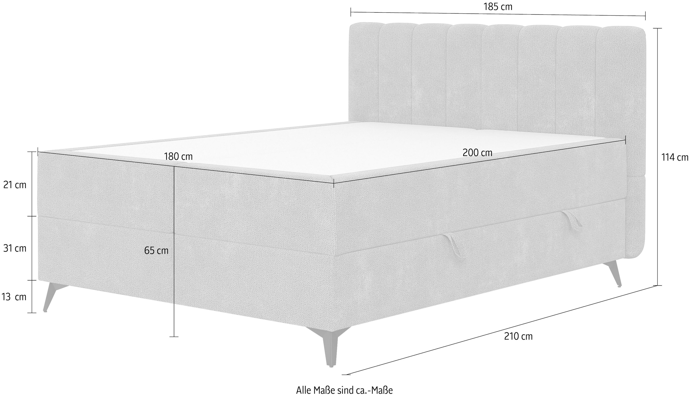 COTTA Boxbett »Vicky inkl. Bettkasten«, erhältlich in den Breiten 160x200cm & 180x200cm