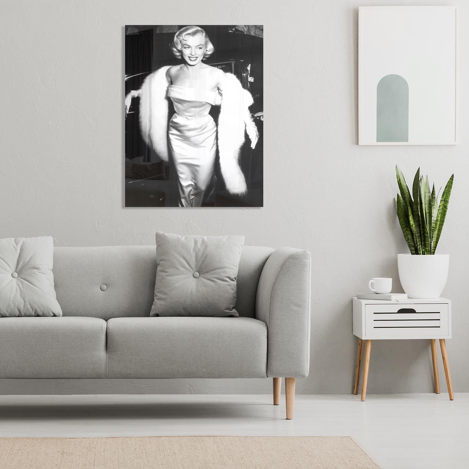 queence Acrylglasbild "Marilyn Monroe mit Glam", Schwarz-Weiß-Frau-Stars-Po günstig online kaufen