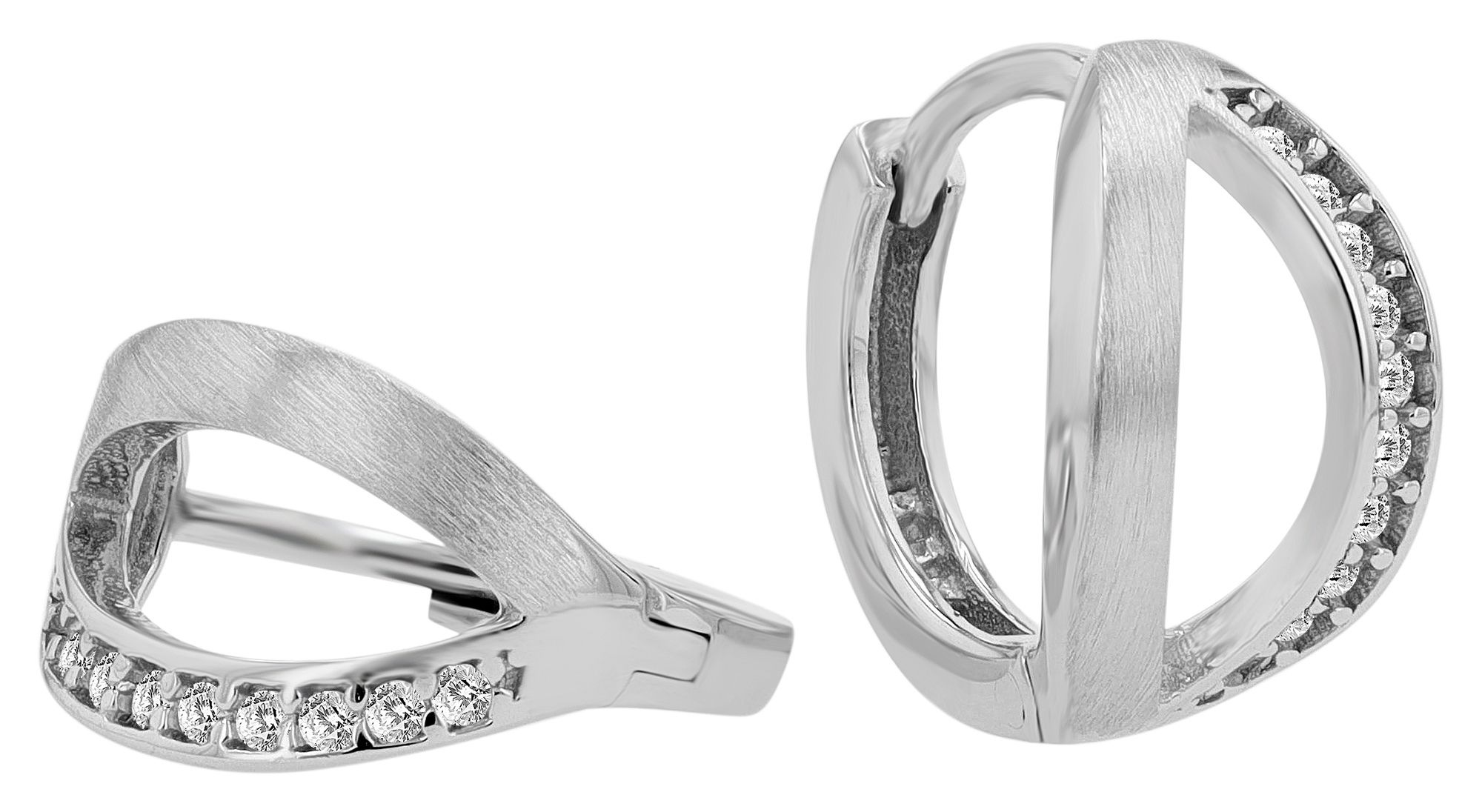 Klappcreolen ADELIA´S "Damen Ohrringe – Klappcreole aus 925 Silber mit Zirkonia", Damen, Gr. Damen, Silber 925 (Sterlingsilber), silber, Ohrringe Klappcreolen, Zum Verschenken an Menschen, die Ihnen am Herzen liegen 2