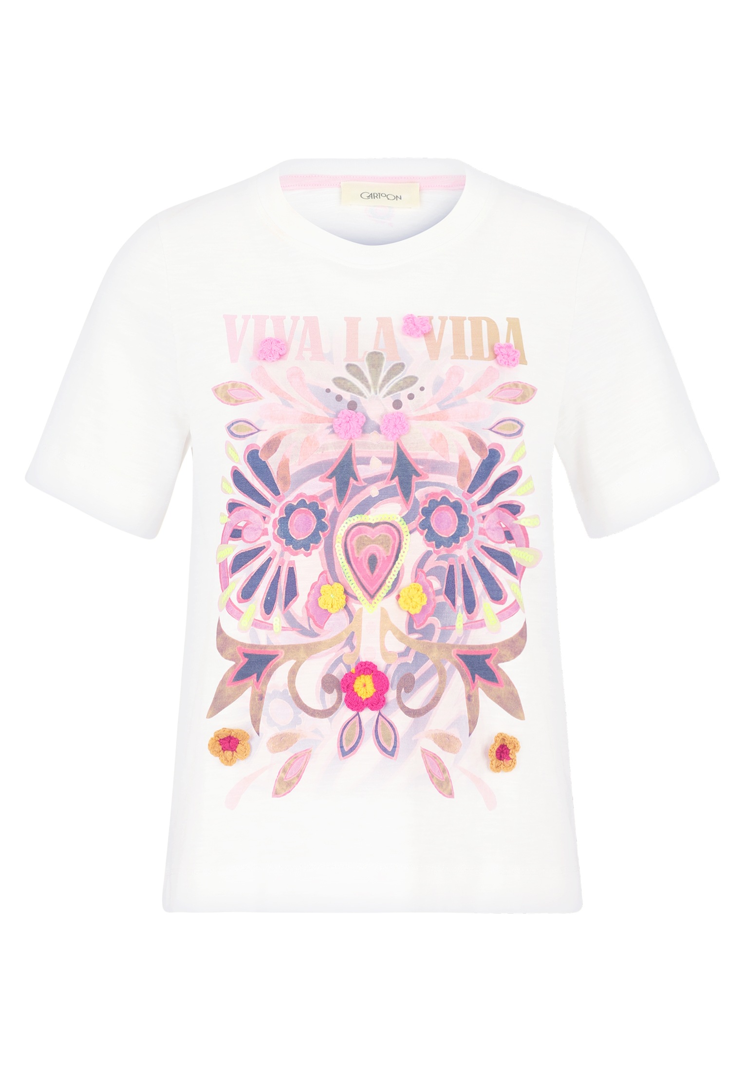 Cartoon Kurzarmshirt "Cartoon Damen Printshirt mit Rundhalsausschnitt", (1 günstig online kaufen