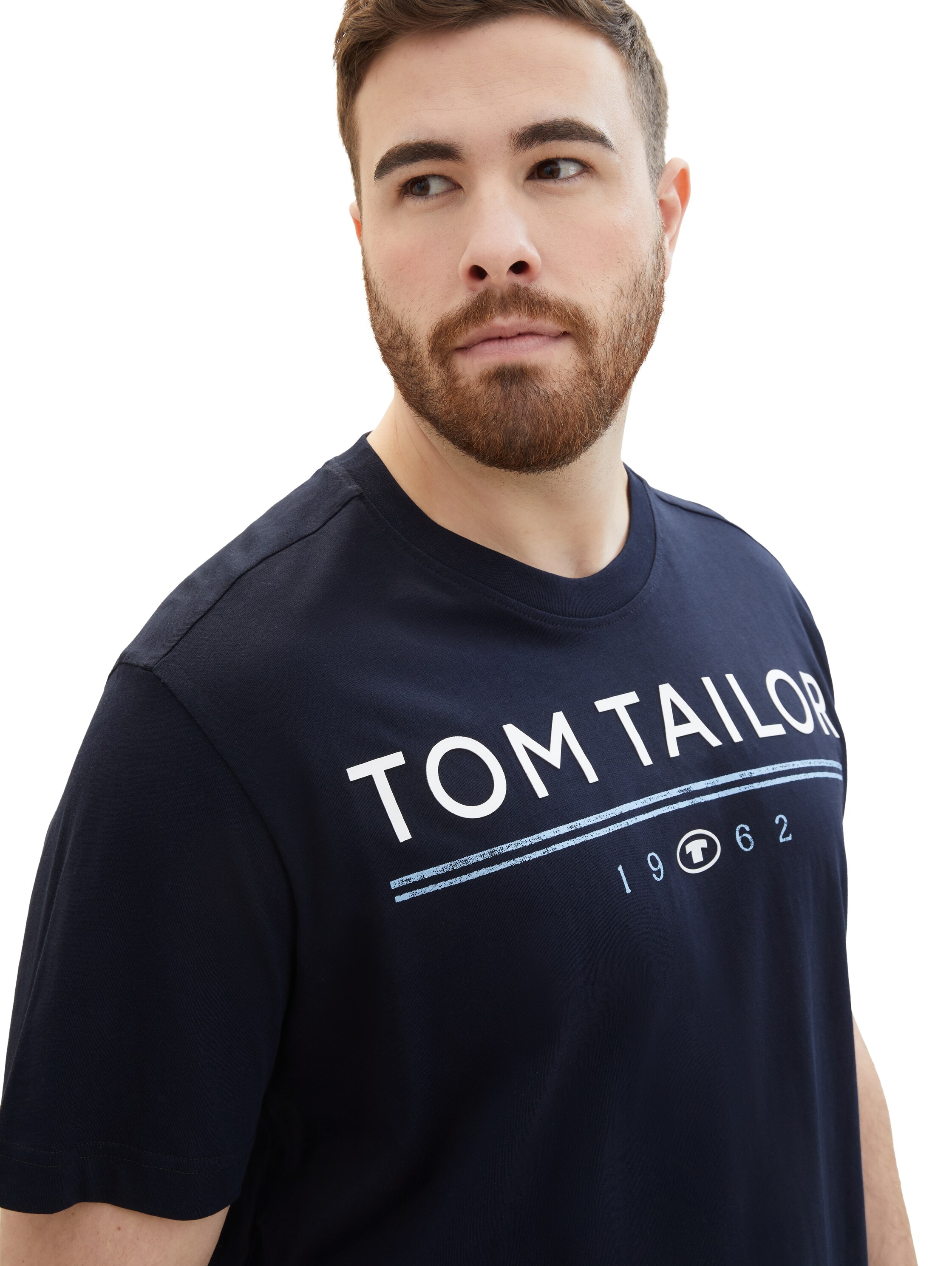 TOM TAILOR PLUS T-Shirt, mit großem Logo-Print und Rundhalsausschnitt