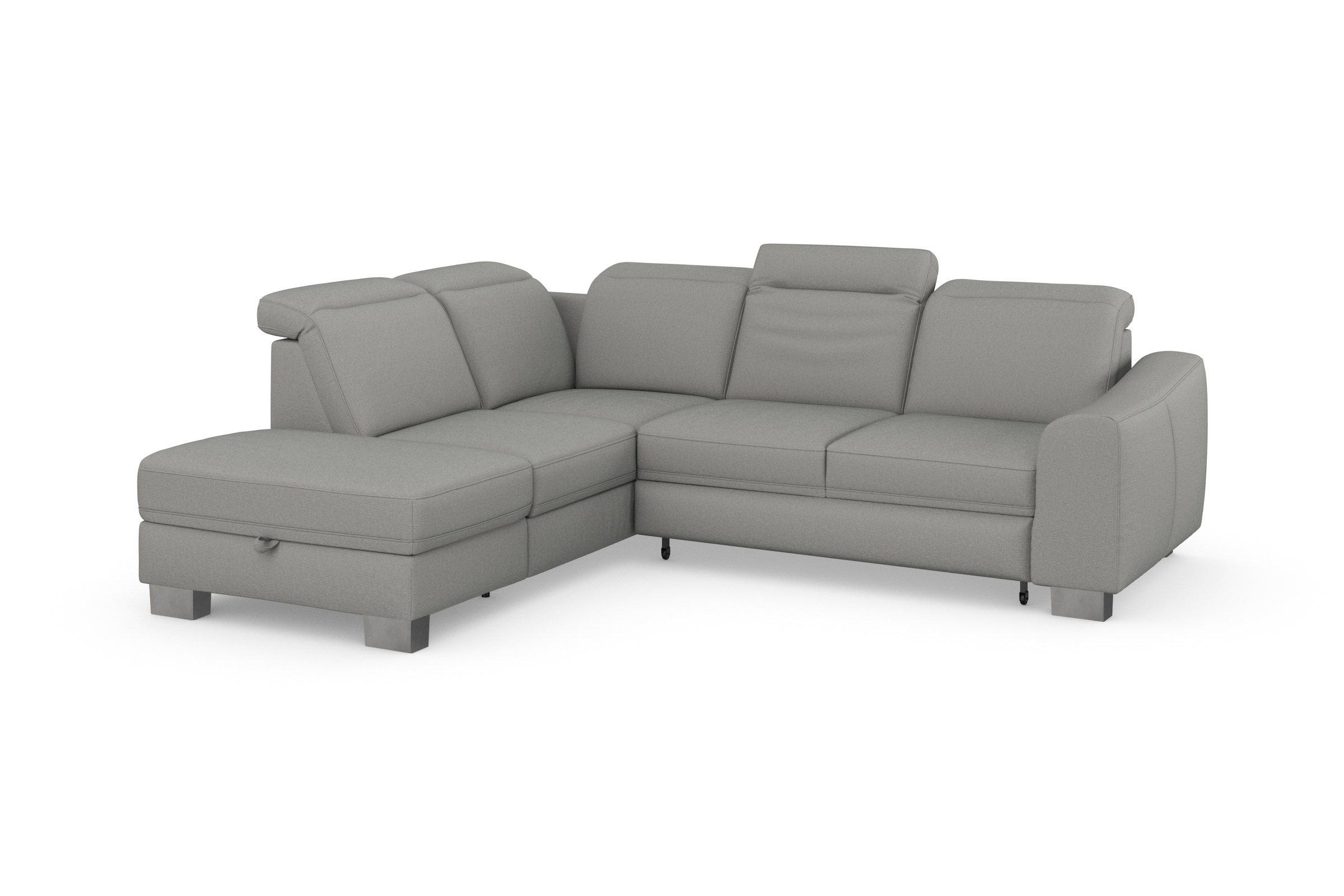 sit&more Ecksofa »Dundee L-Form«, mit Federkern und Edelstahlfüßen, wahlweise mit Kopfteilverstellung