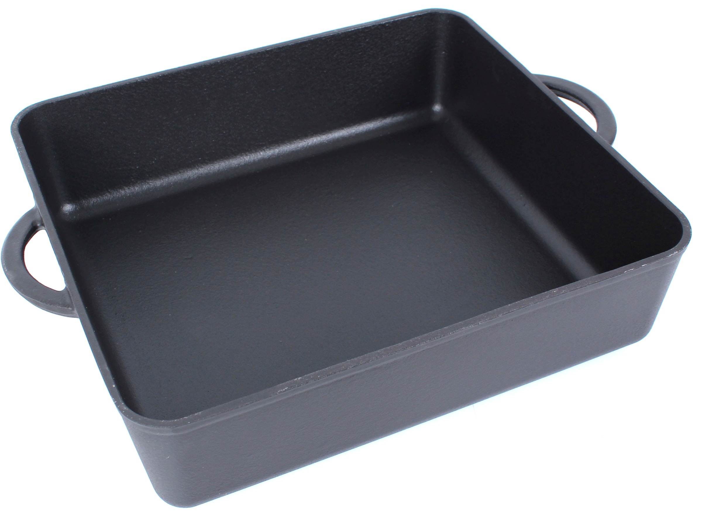 ECHTWERK Bräter, Gusseisen-Emaille, Pre-Seasoned, Rechteckige Auflaufform, 2-in-1 Set