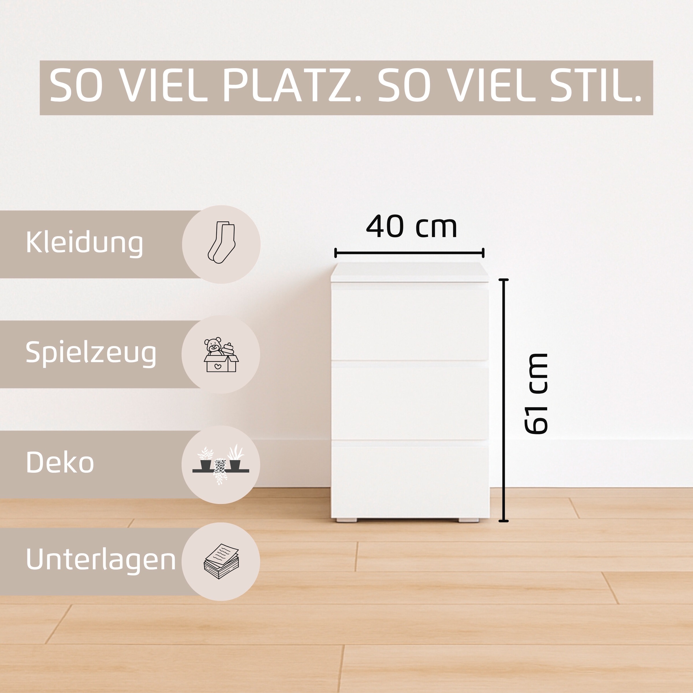 rauch Nachtkommode »Joel« Breite 40 cm,  jeweils drei praktische und geräumige Schubladen MADE IN GERMANY