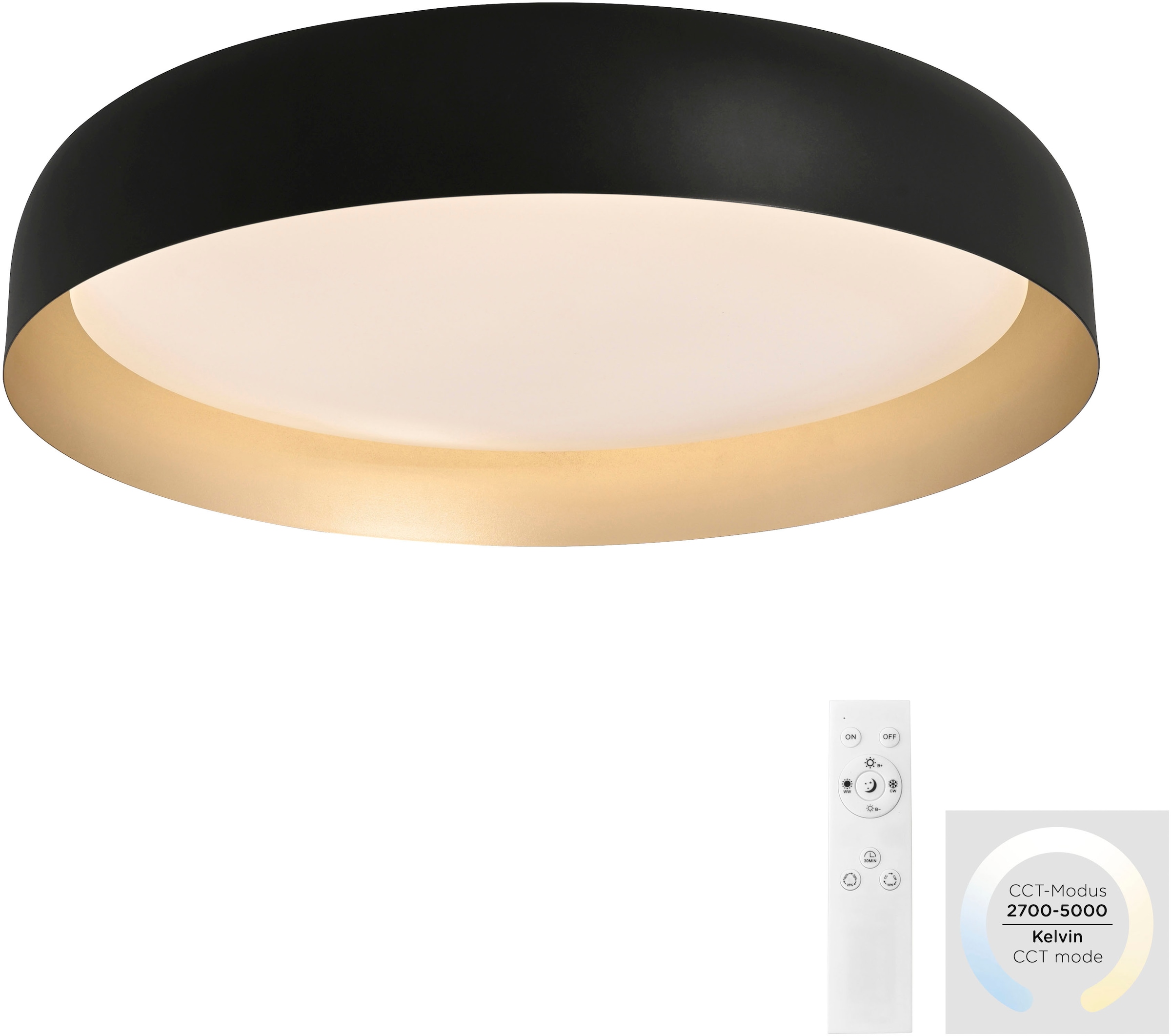 JUST LIGHT Deckenleuchte »OSKO«, 1 flammig, Leuchtmittel LED-Board | LED fest integriert, LED, Fernbedienung, Funk inkl.