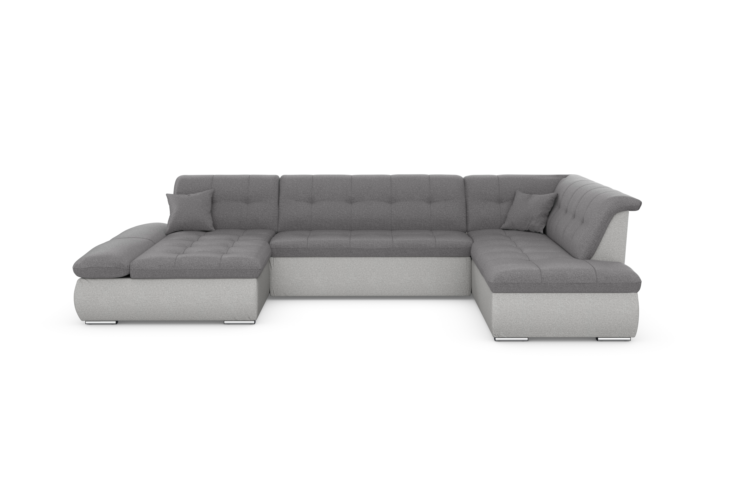 DOMO collection Wohnlandschaft "MORIC 353x216x80 cm, mit viel Platz, U-Form, auch in Cord" im XXL-Format, wahlweise mit Bettfunktion und Armlehnenverstellung