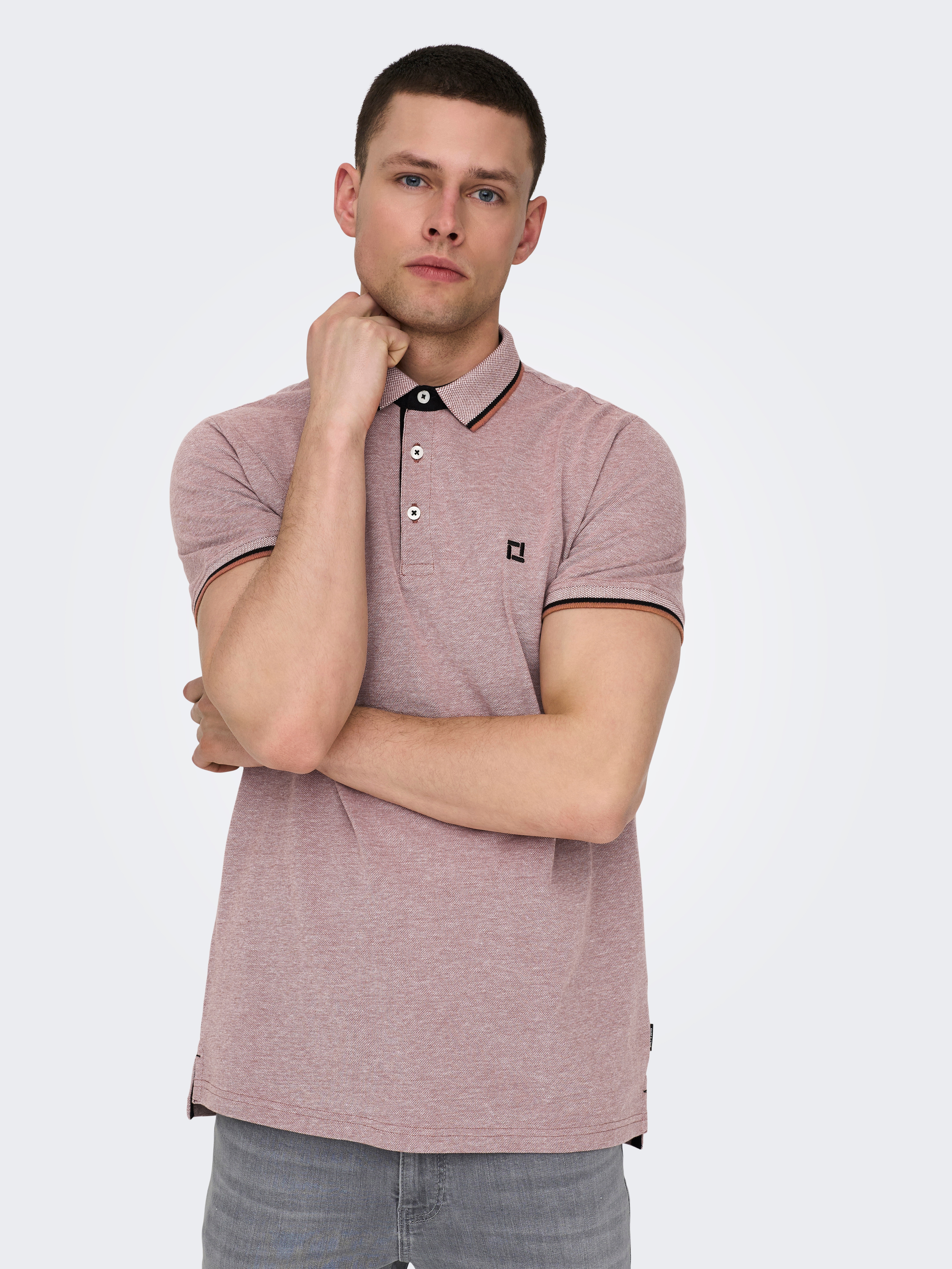 Only & Sons Poloshirt "Onsfletcher Slim Ss Polo Noos" Baumwolle, Normal Geschnitten