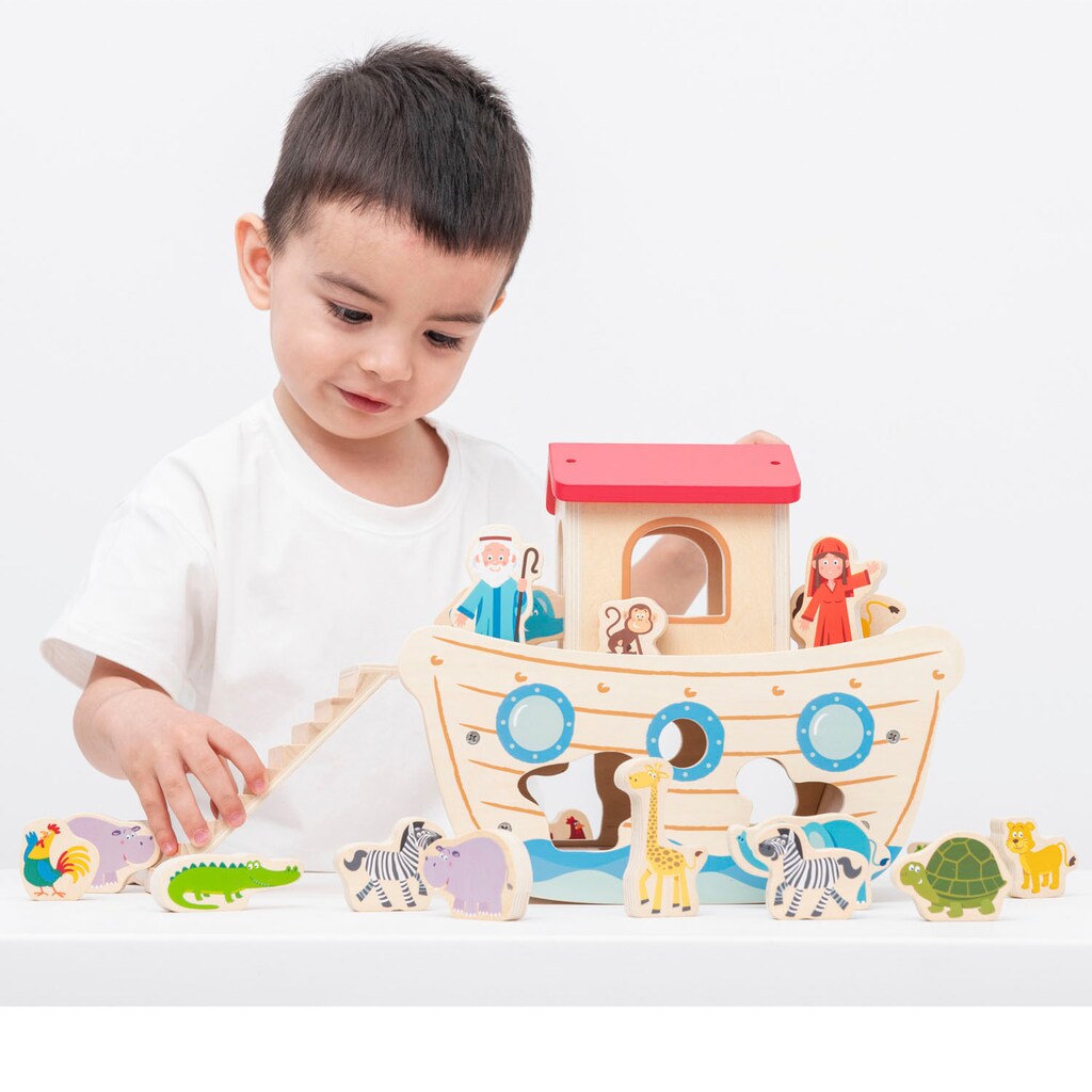 New Classic Toys® Steckspielzeug »Holzspielzeug, Formensortierpiel Arche Noah«