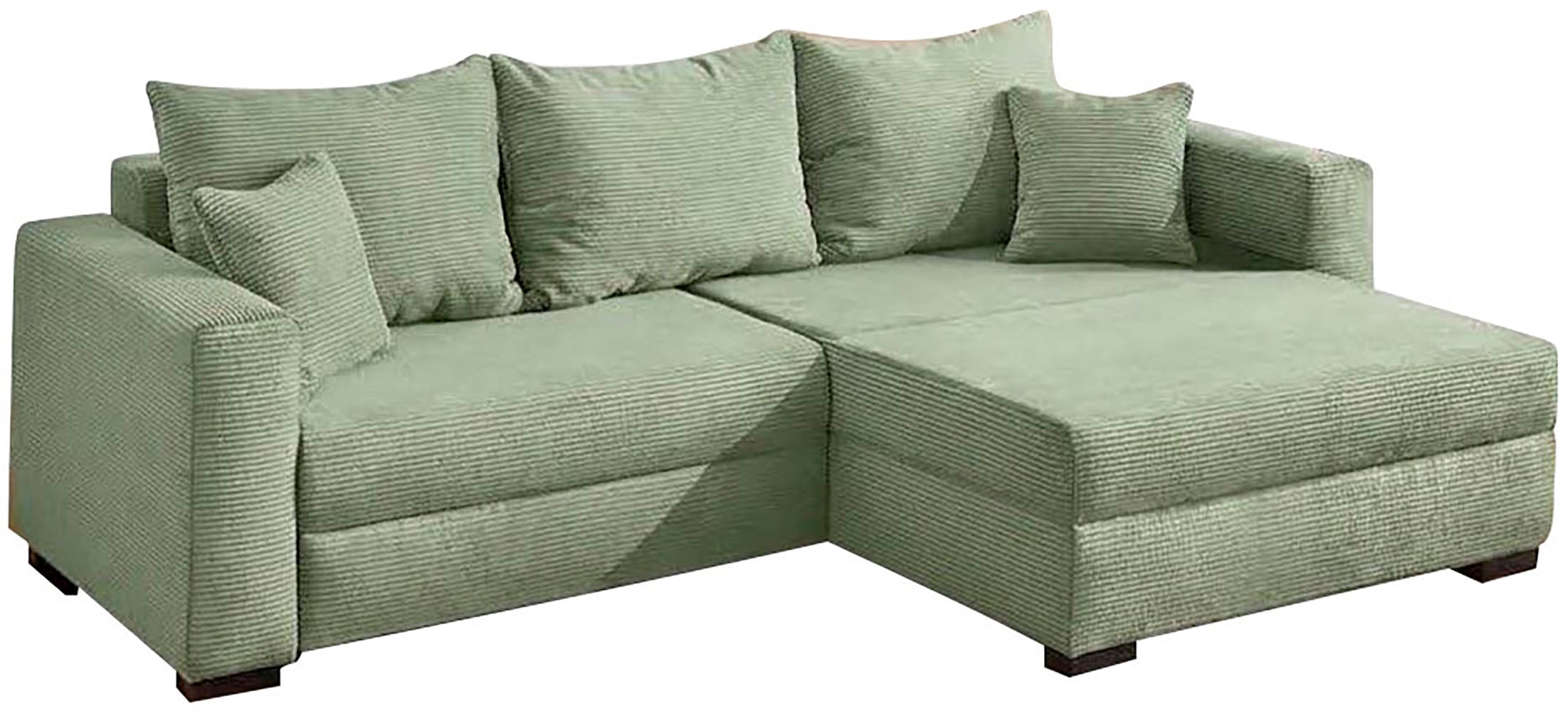 Jockenhöfer Gruppe Ecksofa "Ecksofa Elmau, Größe Ottomane: XL, B:261cm" mit Schlaffunktion, Bettkasten & 2 Zierkissen