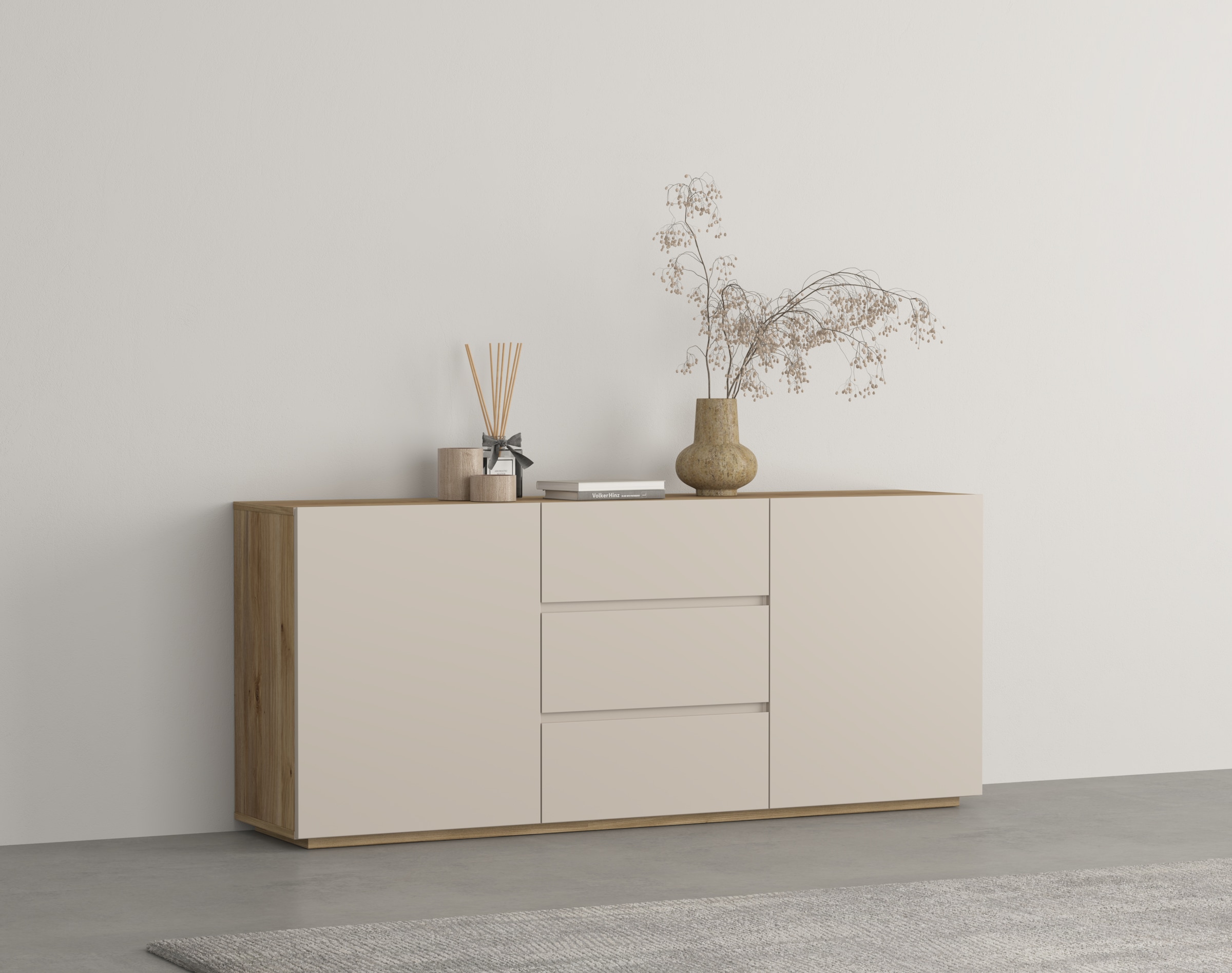 OTTO home Sideboard "Criss, Breite 150 cm, moderne grifflose Kommode 2Türen günstig online kaufen
