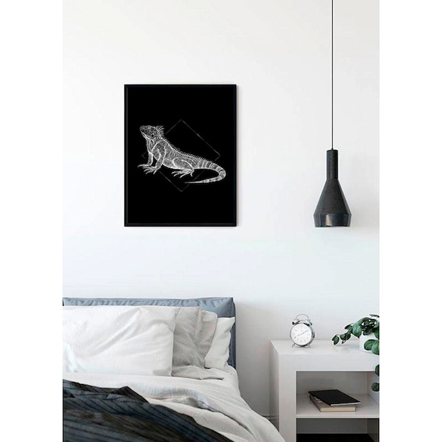 Komar Poster »Iguana Black«, Tiere, (1 St.), Kinderzimmer, Schlafzimmer,  Wohnzimmer | BAUR