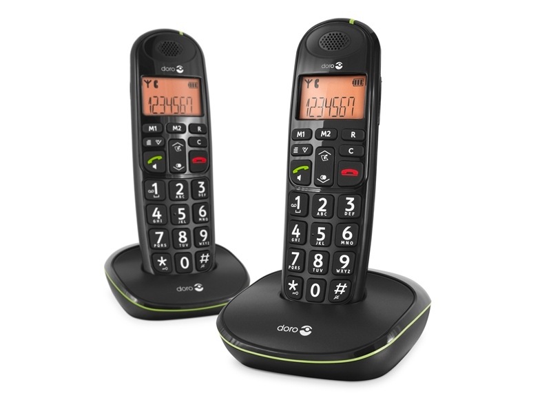 DORO DECT-Telefon "PhoneEasy 100w Duo", schwarz, Stationärtelefone