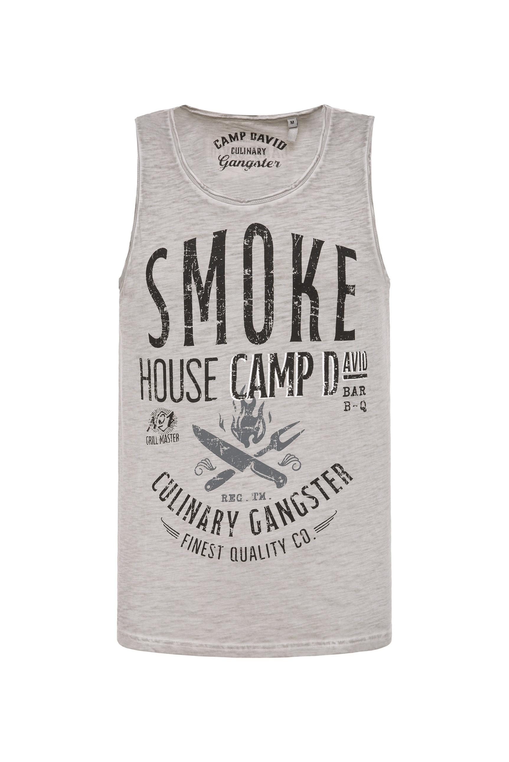 CAMP DAVID Tanktop, mit offenen Kanten an den Ausschnitten