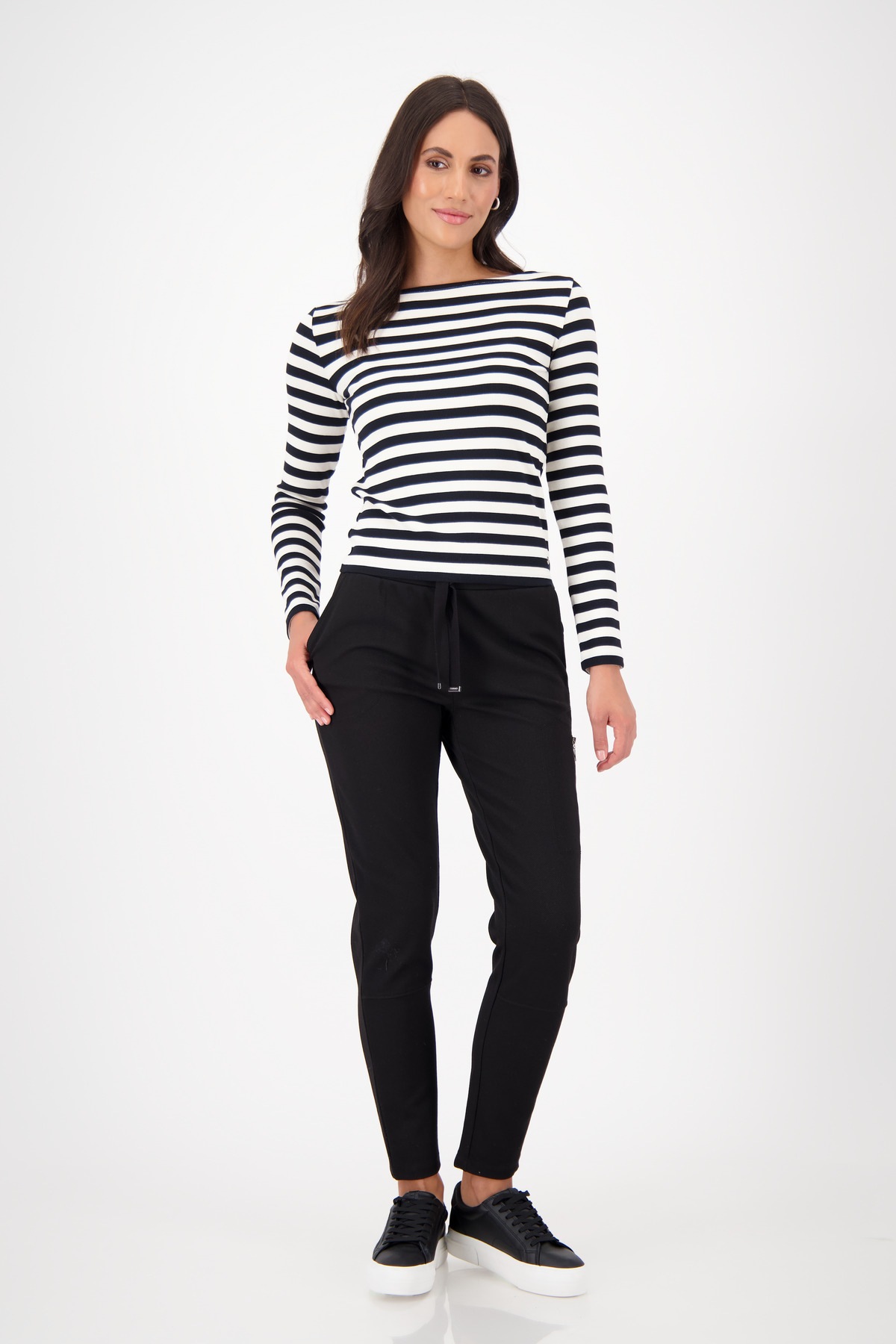 Monari Jogger Pants »Hose Basic Rippe«, Mit schmaler Beinform