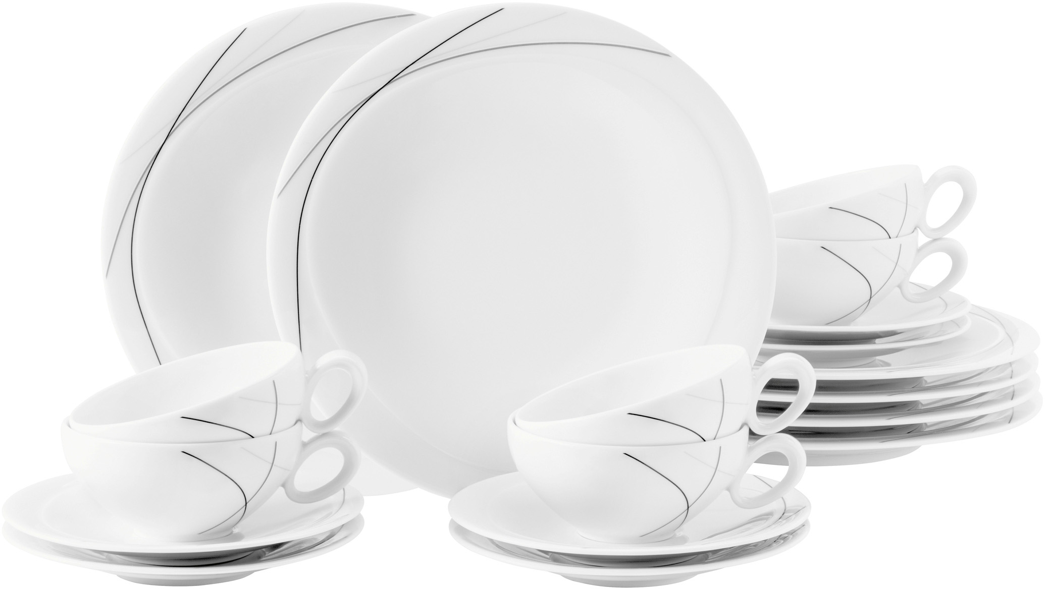 Teeservice »Geschirr-Set Trio Highline«, (Set, 18 tlg.), mit Liniendekor, Made in...