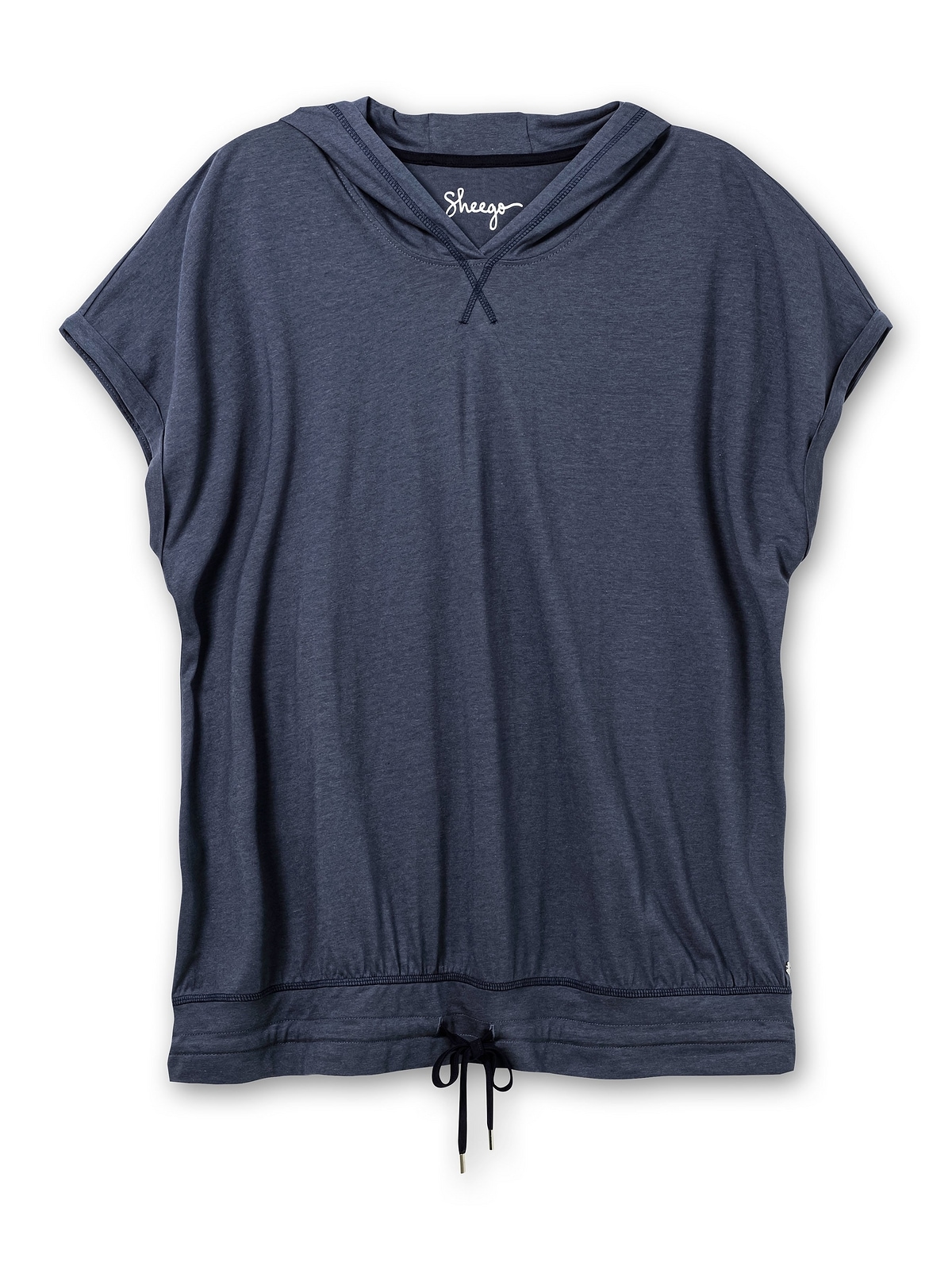 Sheego T-Shirt »Große Größen«, online | bestellen Kapuze Saumbund BAUR und mit