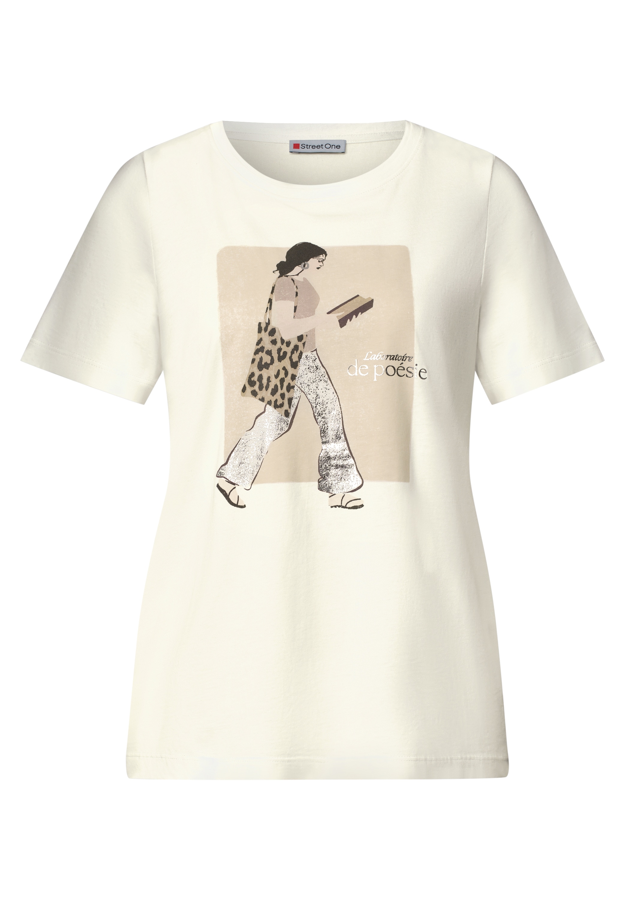 STREET ONE Print-Shirt aus softem Materialmix