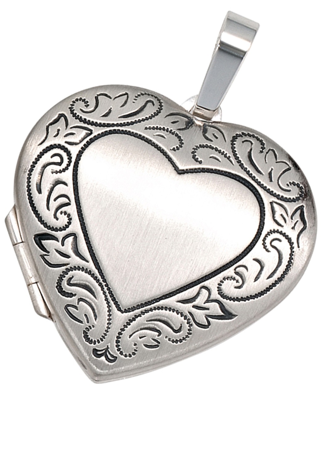 Medallionanhänger JOBO "Anhänger Medaillon Herz", silber (silber 925), Schmuckanhänger, Damen, Silber 925 (Sterlingsilber), 925 Silber rhodiniert 3