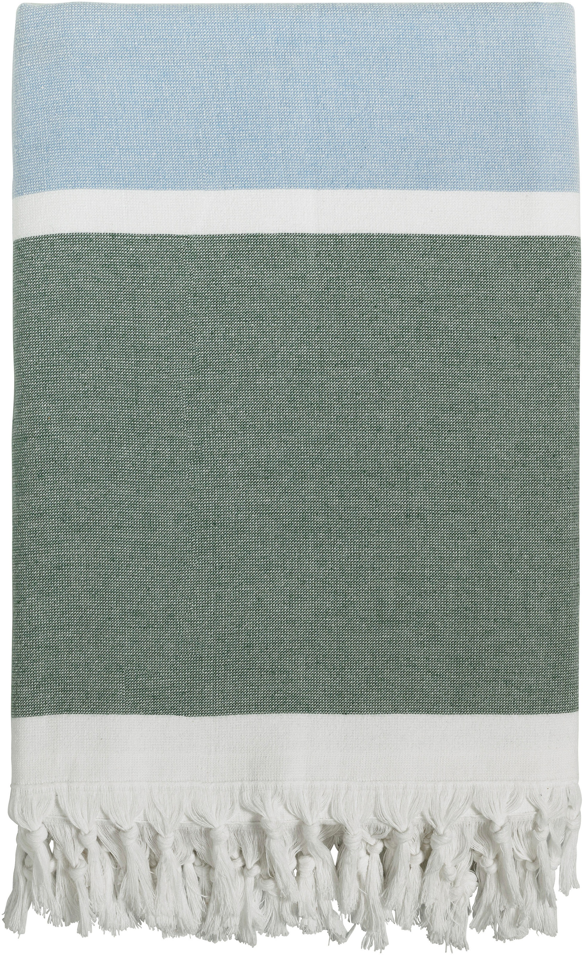 TOM TAILOR HOME Strandtuch »Hamam«, (1 St., Strandtuch 90 x 180 cm), saugfähig, leicht, ideal für Strand, Freibad + Wellness, mit Fransen