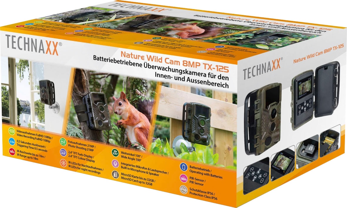 Technaxx Überwachungskamera »Nature Wild Cam 8MP TX-125«, Innenbereich-Außenbereich, (1 tlg.)