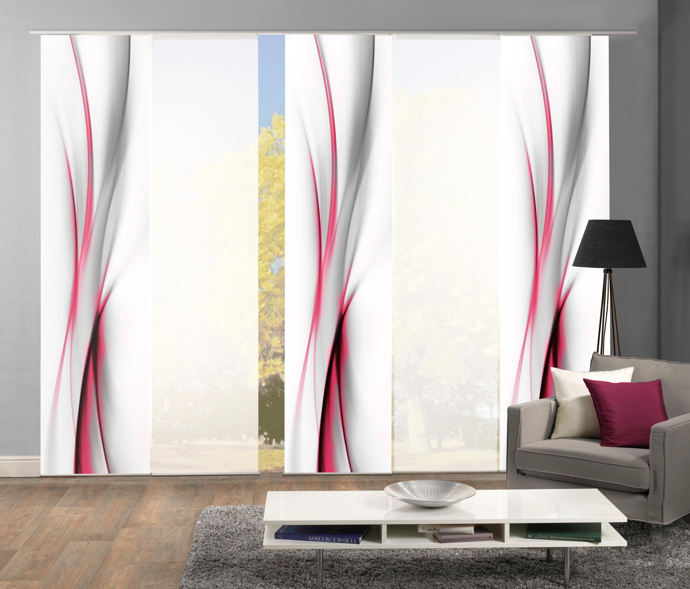 HOME WOHNIDEEN Schiebegardine "UFA" Klettband 5 Stk. tlg. HxB: 245x60, inkl günstig online kaufen
