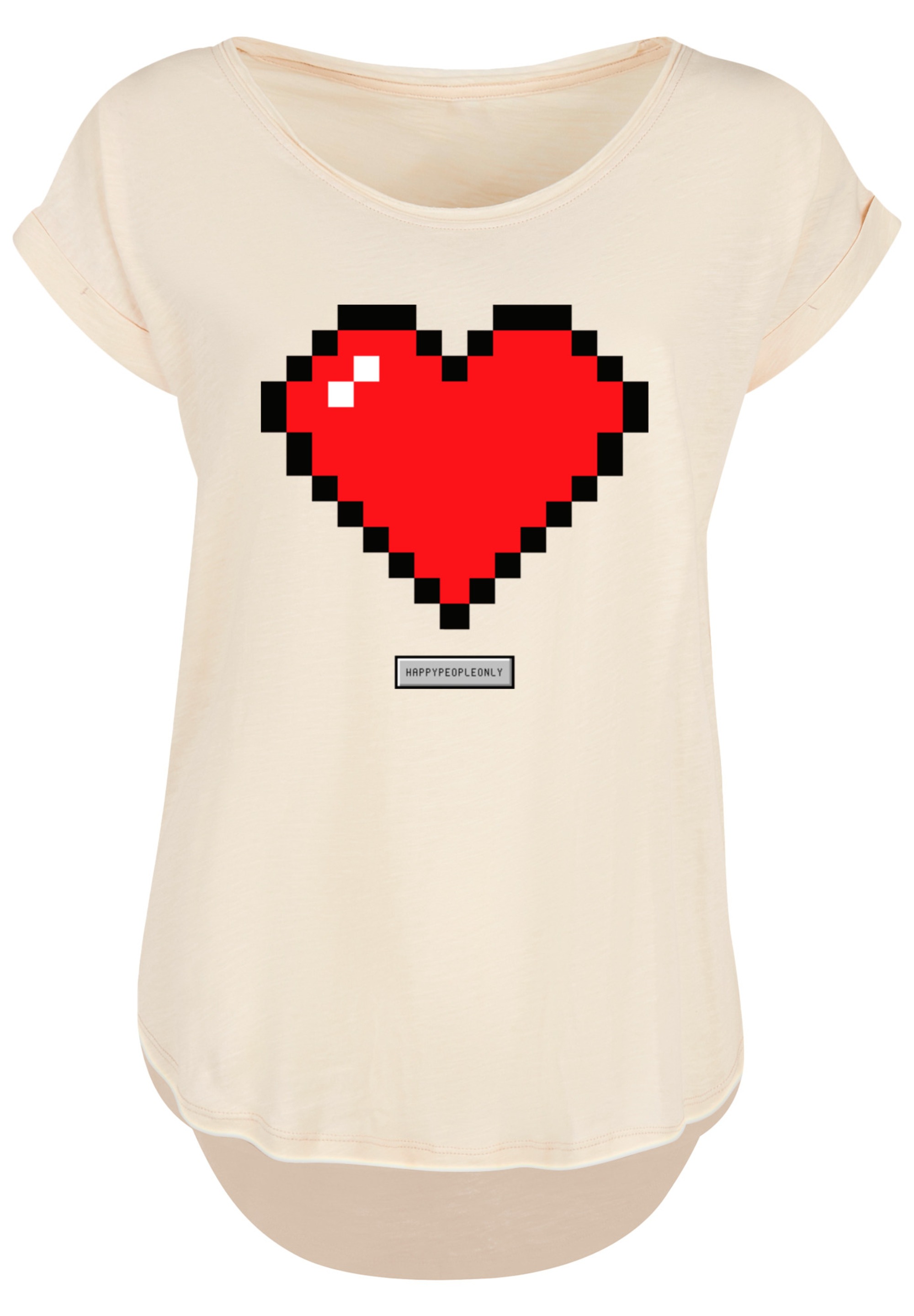 F4NT4STIC T-Shirt »Pixel Herz Good Vibes Happy People« Print
