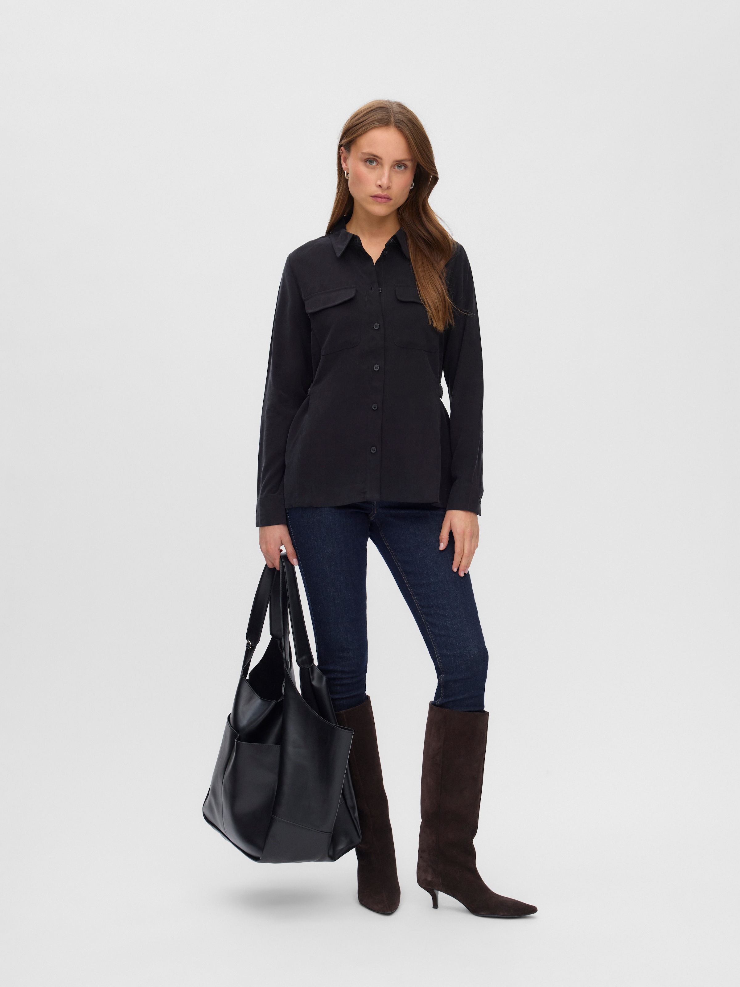 Vero Moda Langarmbluse »VMELLIOT LS SHIRT WVN NOOS« Viskosemischung, regular fit