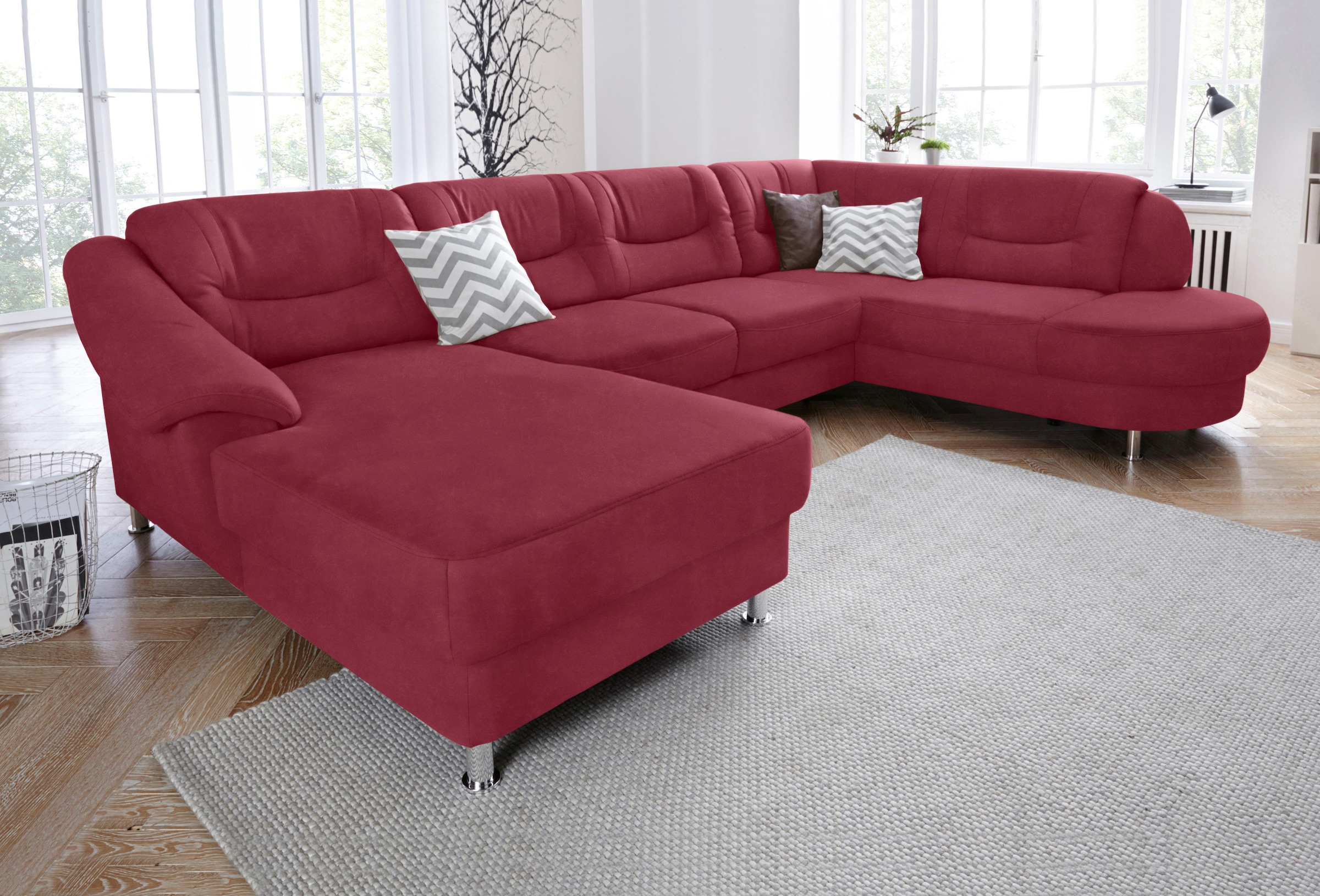 sit&more Wohnlandschaft "Salsa U-Form" mit Federkern, wahlweise mit Schlaffunktion
