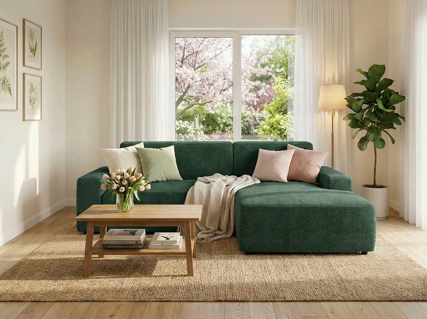 TRENDMANUFAKTUR Ecksofa "Wien, wahlweise mit Sitzvorschub und Bettkasten, Breite 246 cm" L-Form, in trendigem Cordstoff