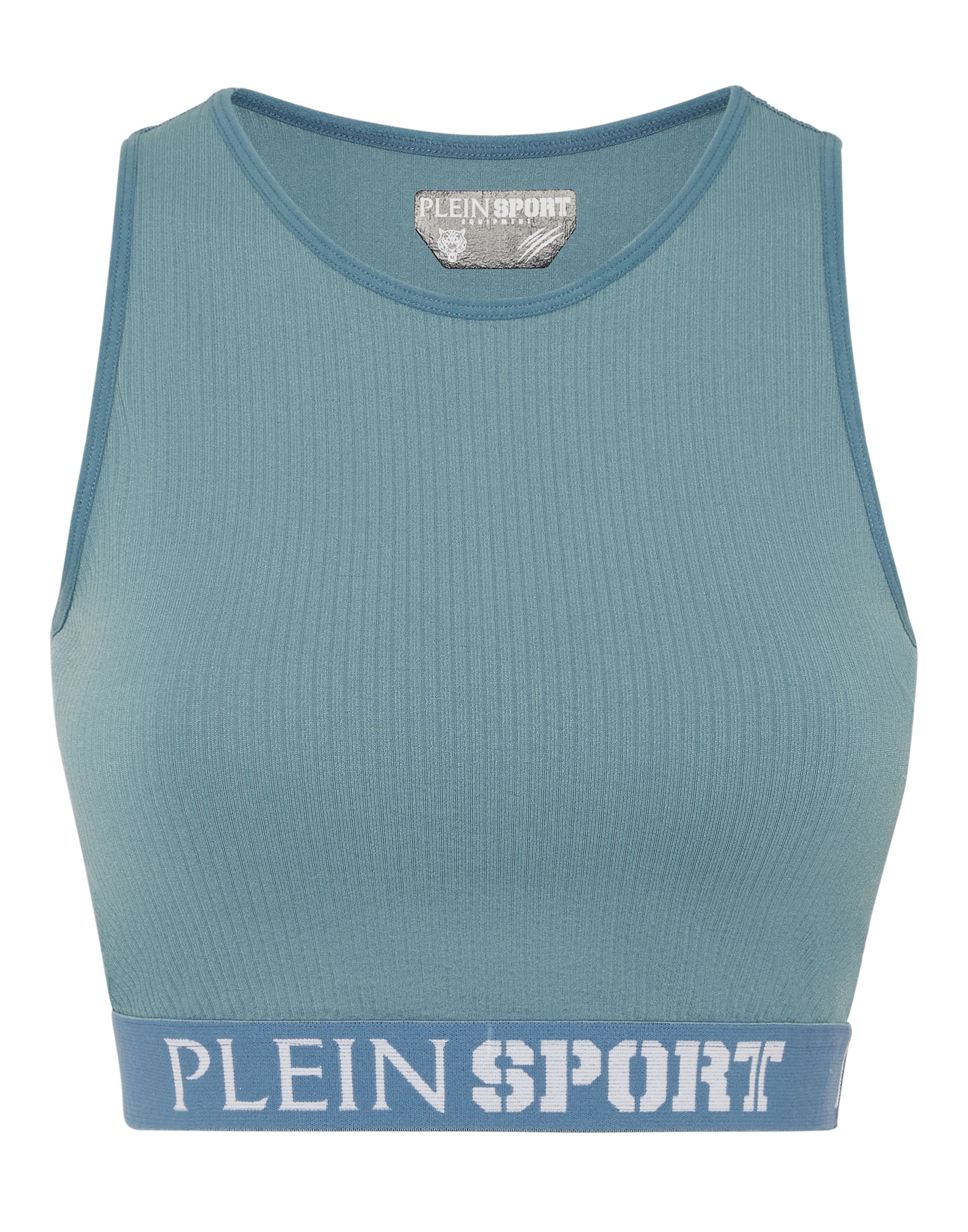 PLEIN SPORT Damen Lauftop "Logo"18, petrol, Gr. L, Obermaterial: 94% Polyamid, 6% Elasthan, Tops